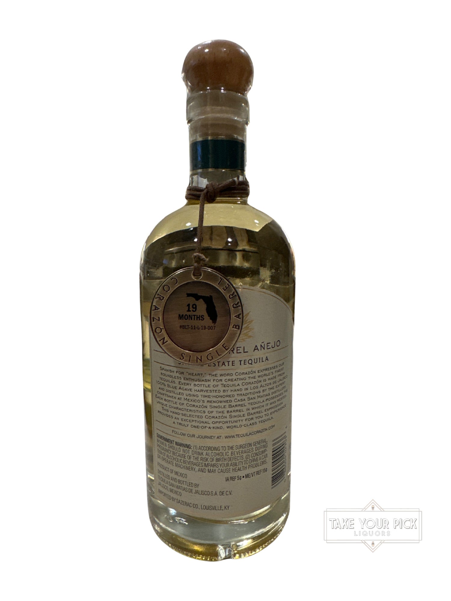 2021 Corazón Single Barrel Añejo 80 Proof 750ml