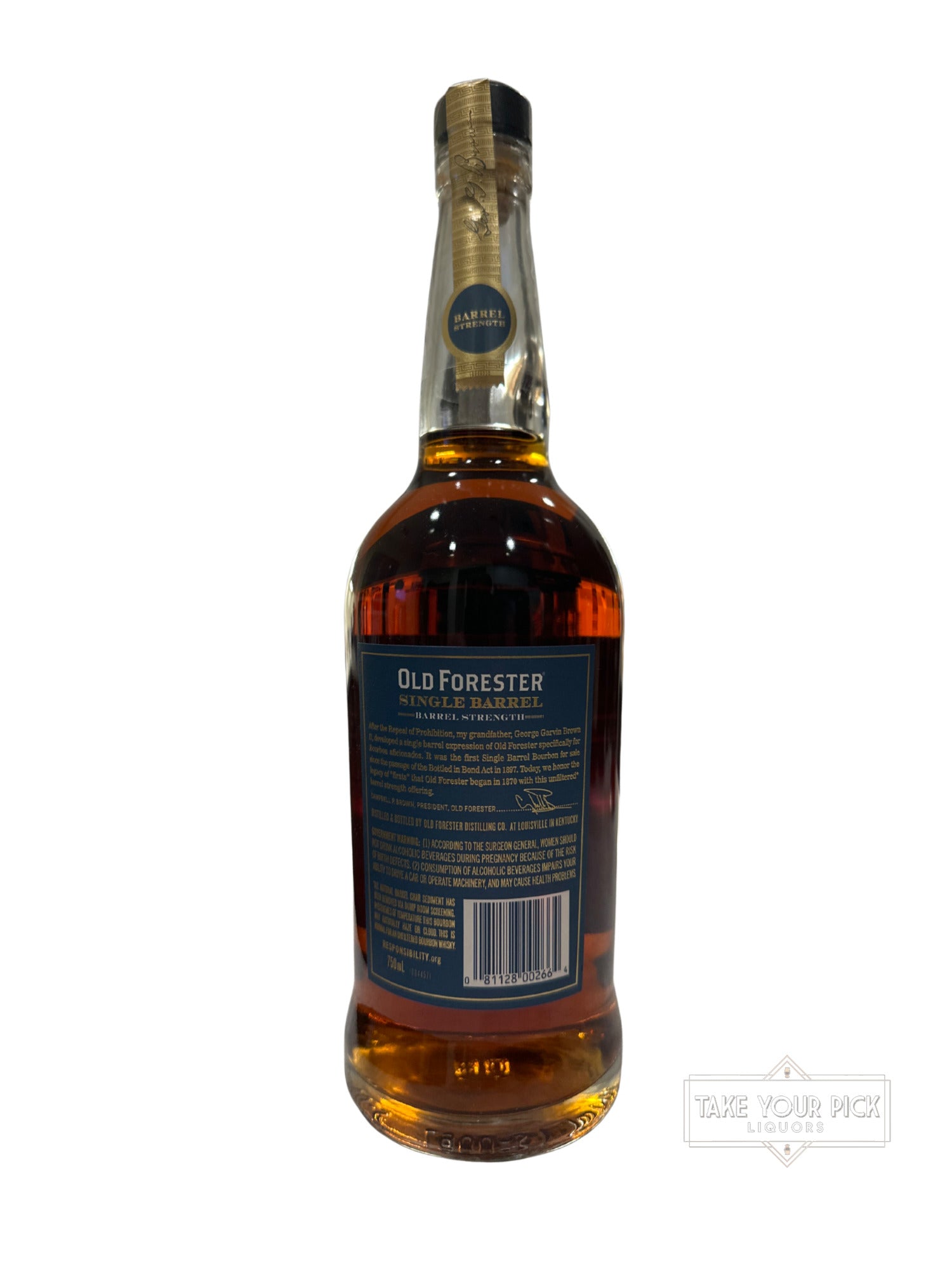 2021 Old Forester Single Barrel Barrel Strength Tobacco Cane 127.2 Proof 750ml