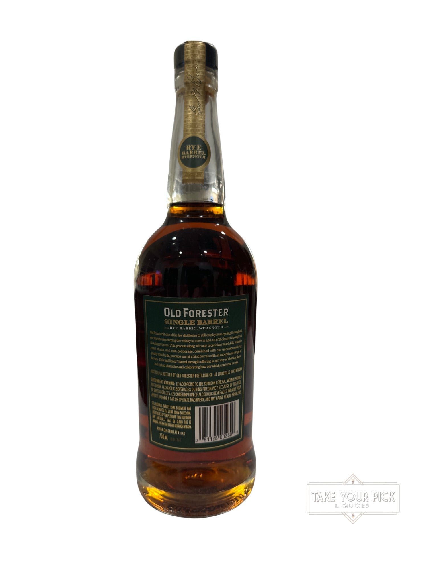 2021 Old Forester Single Barrel Rye Barrel Strength 128.8 Proof 750ml