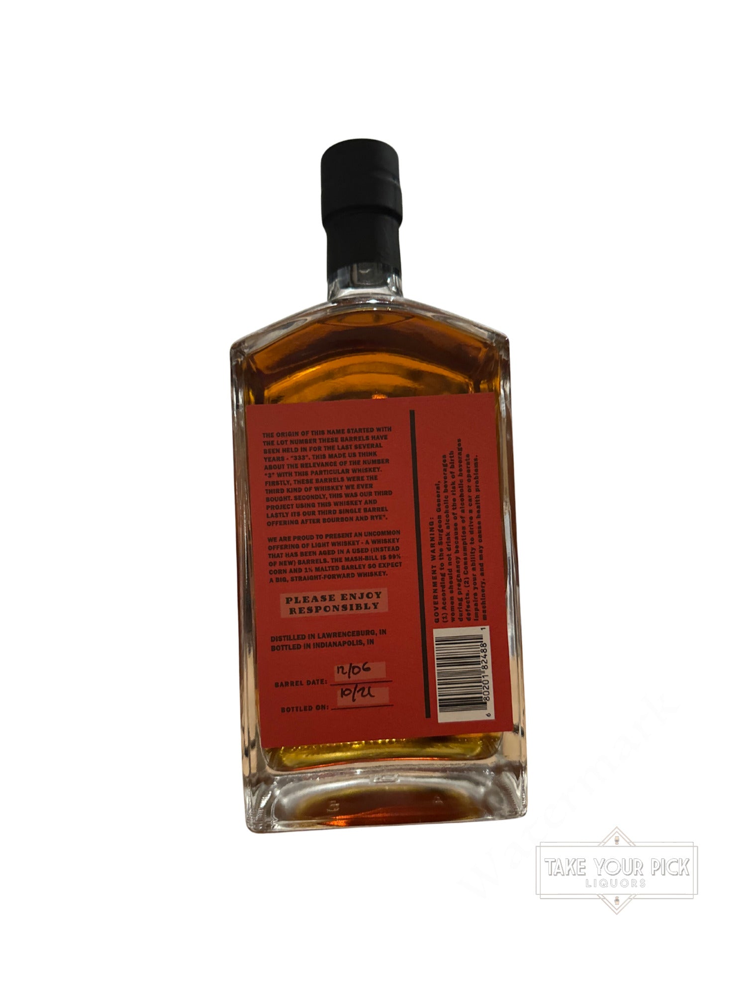 2021 Triple Down Light Whiskey Single Barrel 137.6 Proof