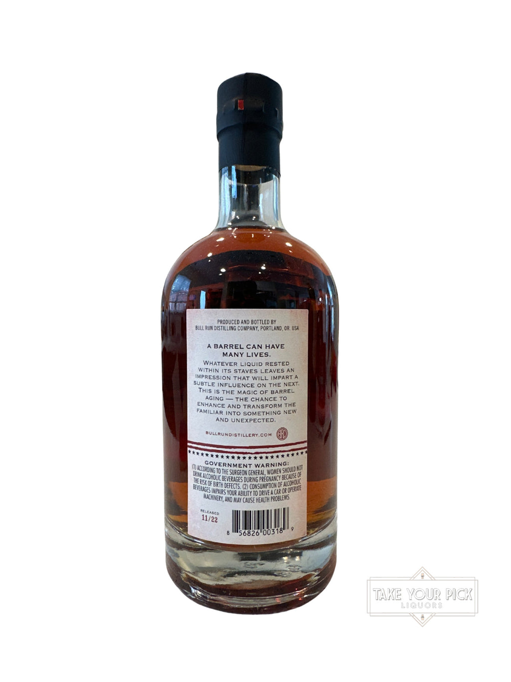 2022 Bull Run American Whiskey Aged 15 Years Pinot Noir Cask 97.78 Proof 750ml