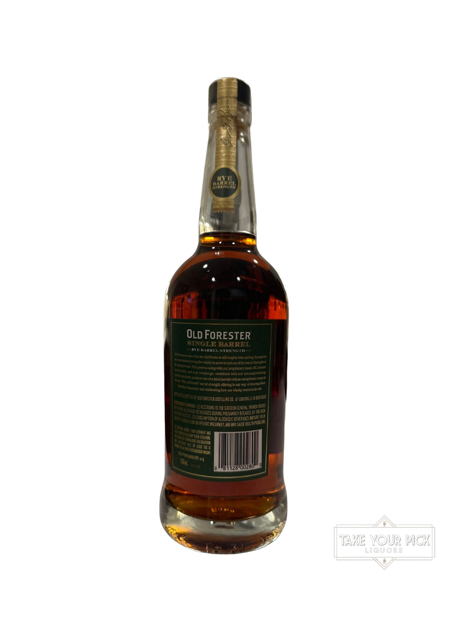 2022 Old Forester Single Barrel Rye Barrel Strength 132.5 Proof 750ml