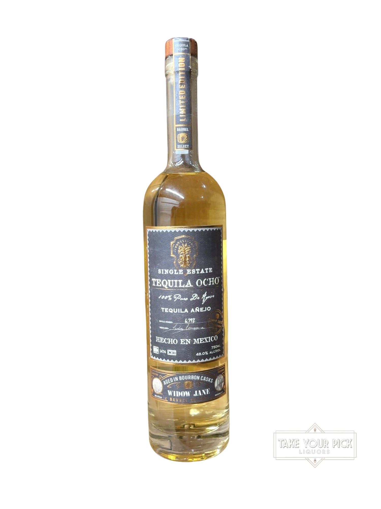 2022 Tequila Ocho Widow Jane Single Estate Tequila Ocho Tequila Añejo 96 Proof 750ml