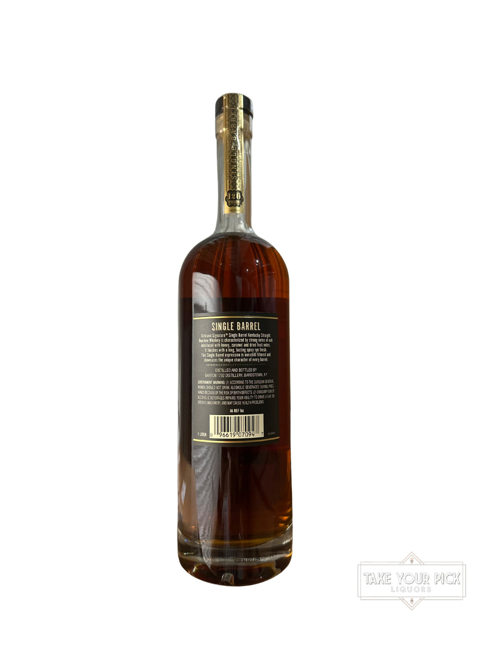 2023 Barton 1792 Master Distillers Kirkland Signature Single Barrel Kentucky Straight Bourbon Whiskey 120 Proof 1 Liter