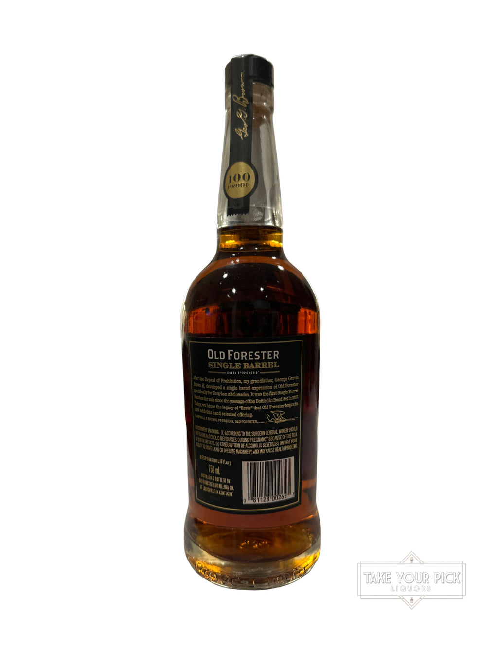 2023 Old Forester Single Barrel 100 Proof Distillery Selected 100 Proof 750ml