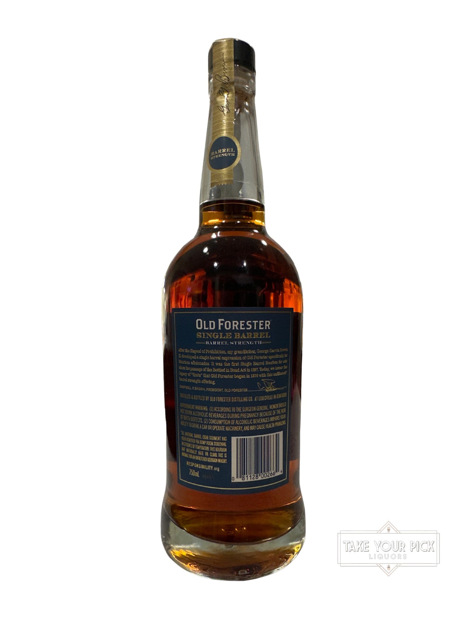 2023 Old Forester Single Barrel Barrel Strength 127.6 Proof 750ml