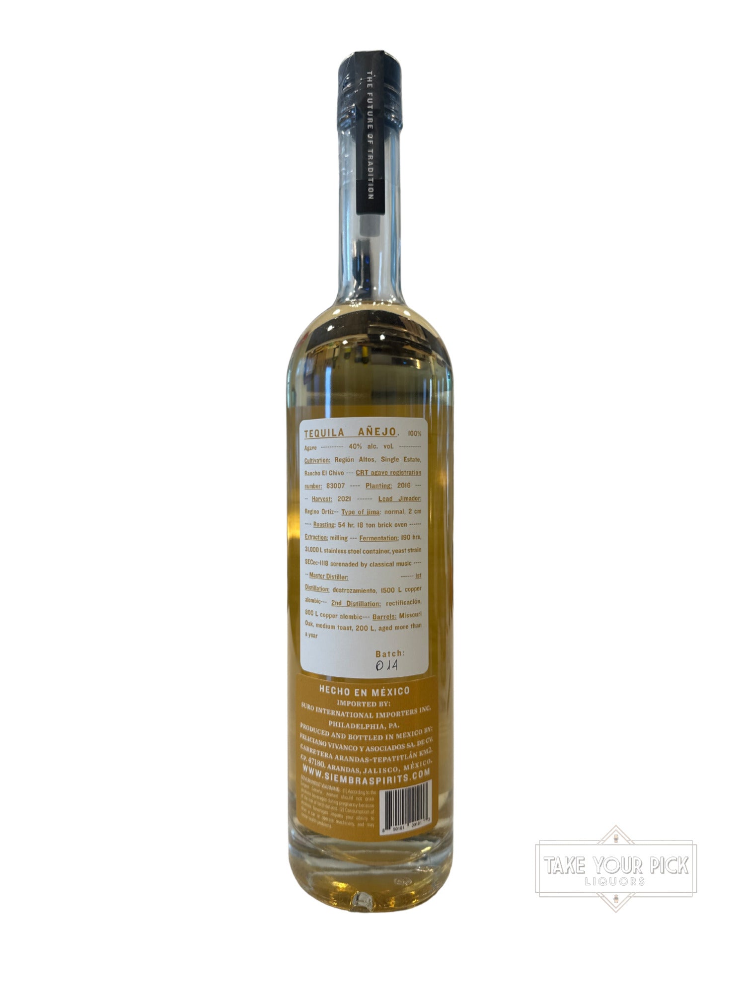 2023 Siembra Azul Tequila Añejo 80 Proof 750ml