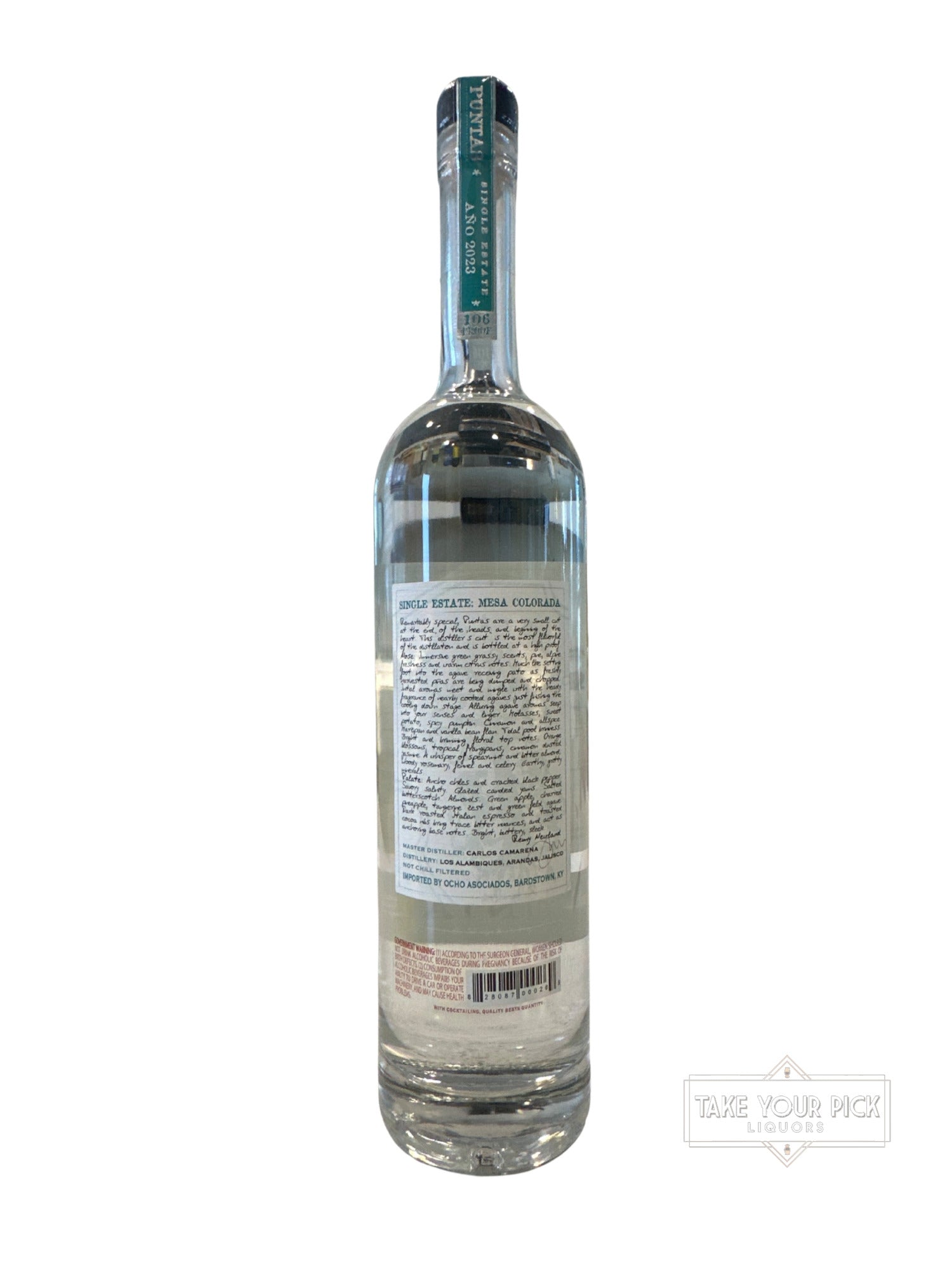 2023 Tequila Ocho Puntas Single Estate Tequila Plata 106 Proof 750ml