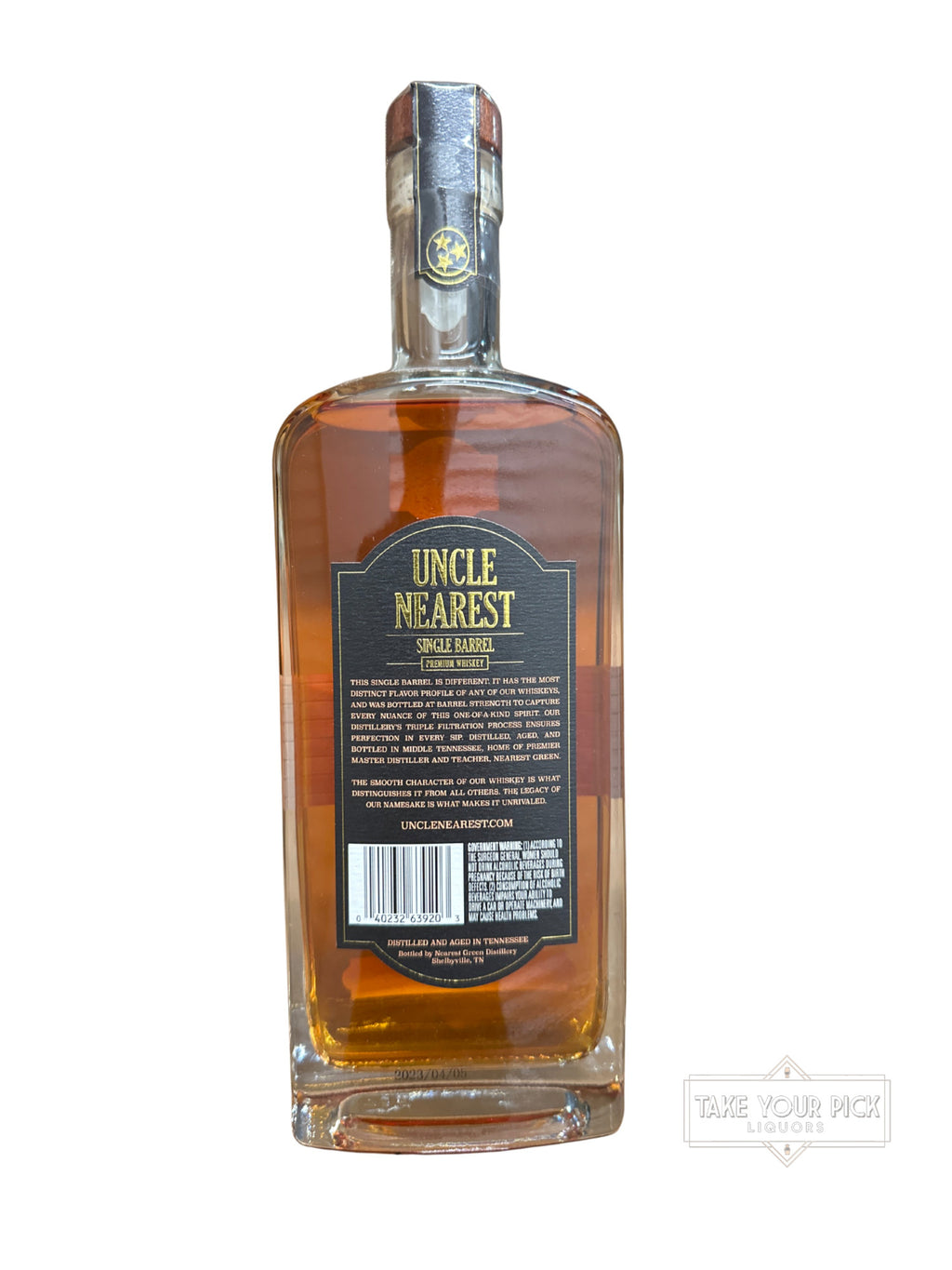 2023 Uncle Nearest Single Barrel Premium Whiskey 122 Proof 750ml