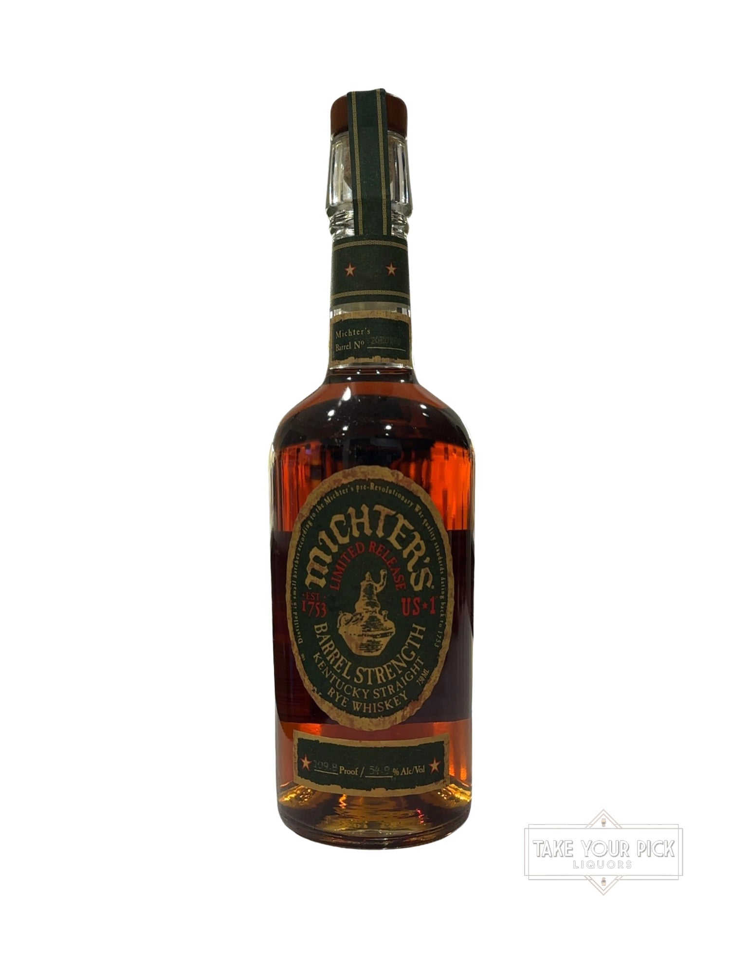 2024 Michter'Barrel Strength Kentucky Straight Rye Whiskey 109.8 Proof 750ml