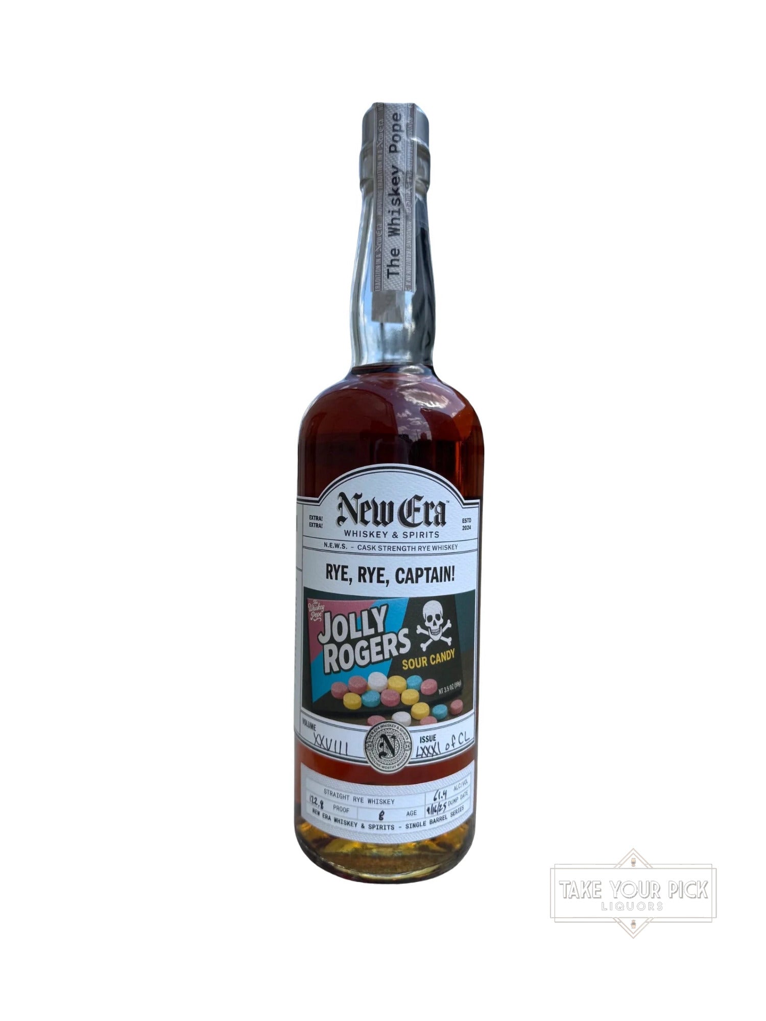 2025 New Era Whiskey & Spirits Rye, Rye, Captain! Jolly Rogers Sour Candy 122.8 Proof 750ml