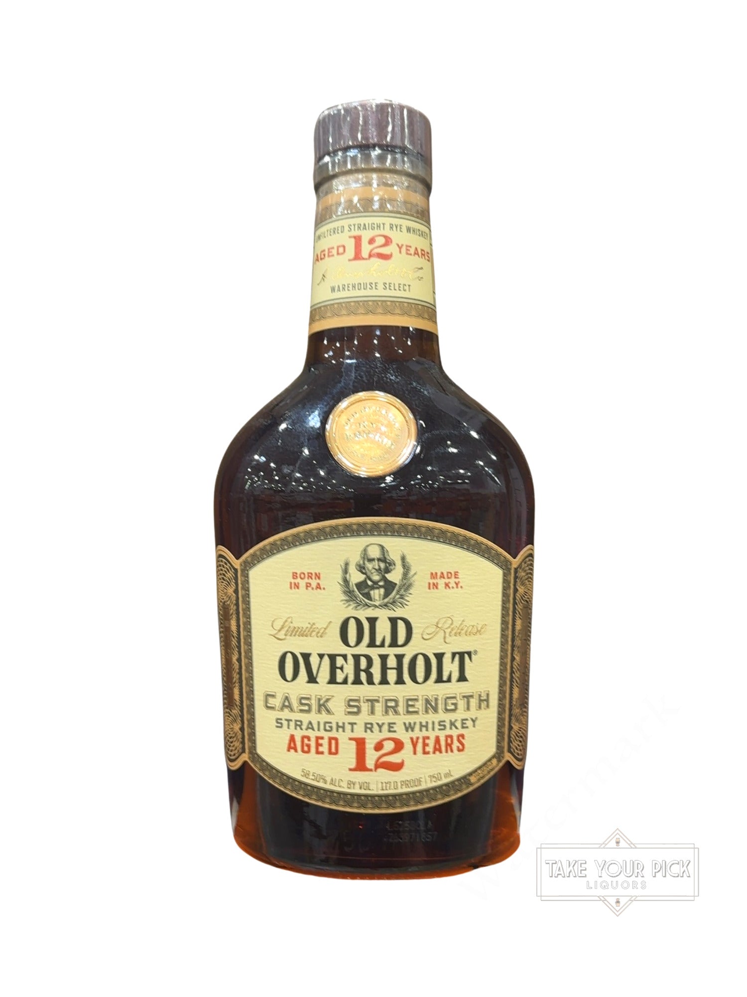 2025 Old Overholt Cask Strength Straight Rye Whiskey 117.0 Proof