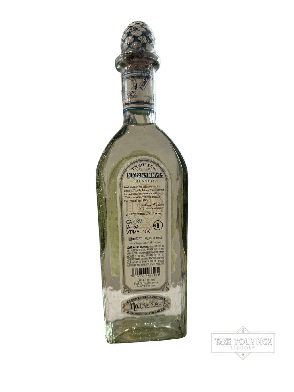 2026 Fortaleza Blanco 80 Proof 750ml Batch 218