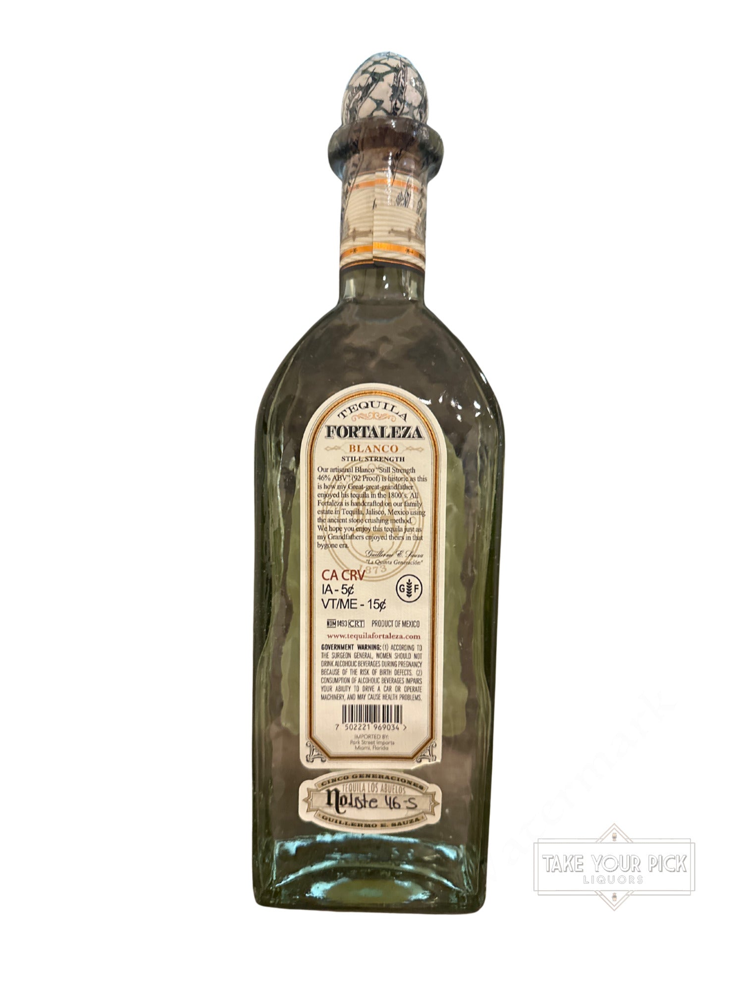 2026 Fortaleza Tequila Fortaleza Blanco Still Strength (Batch 46) 92 Proof - 750ml