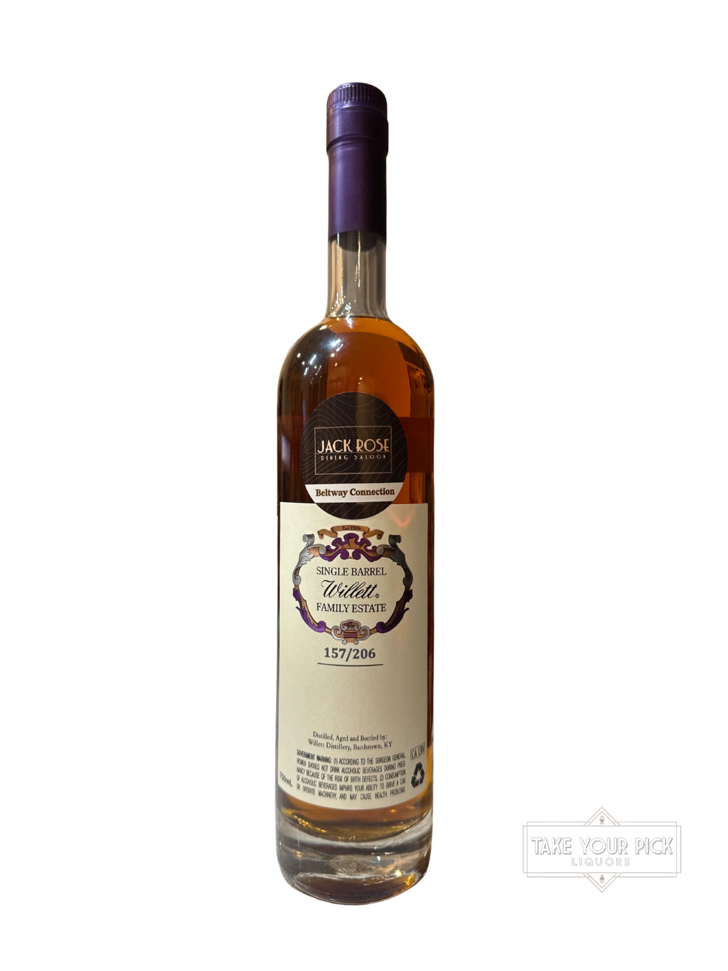 2026 Willett WFE Jack Rose Dining Saloon Beltway Connection #8899 121.6 Proof 750ml