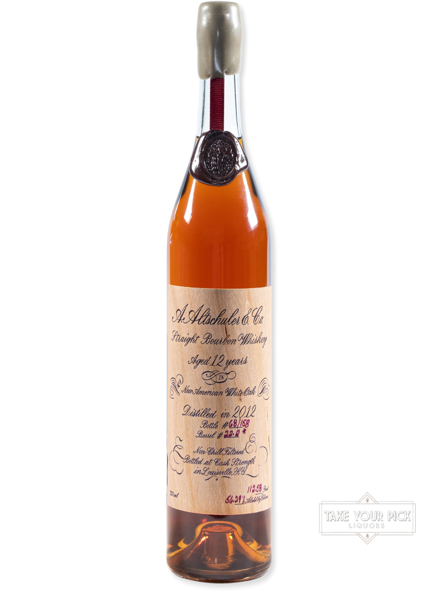 A. Altschuler 12 Yr. Bourbon, 22-R* 112.58 Proof. Prime Barrel Selection
