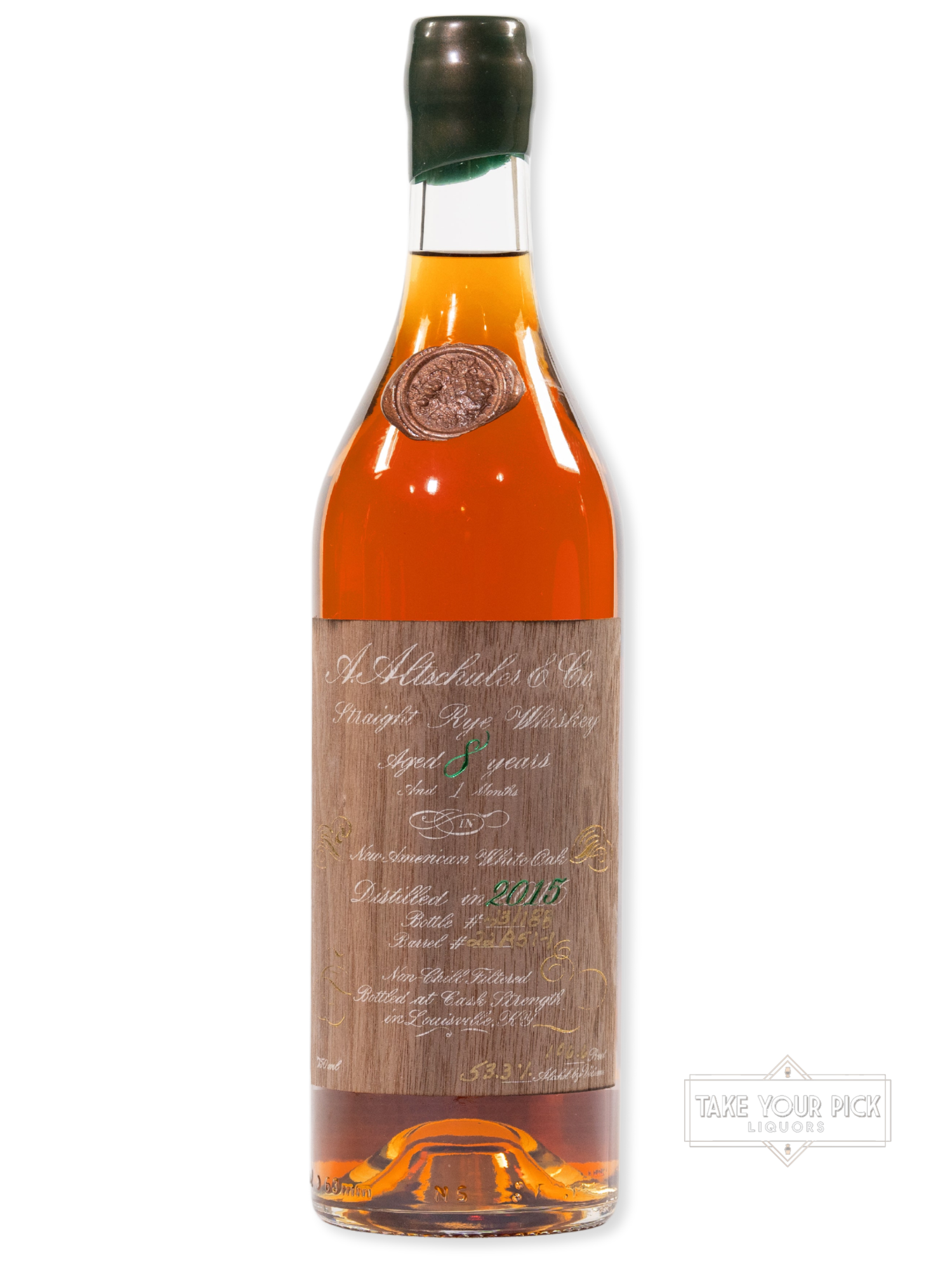 A. Altschuler 8 Year Rye, 106.6 proof, Barrel 22-R51-1