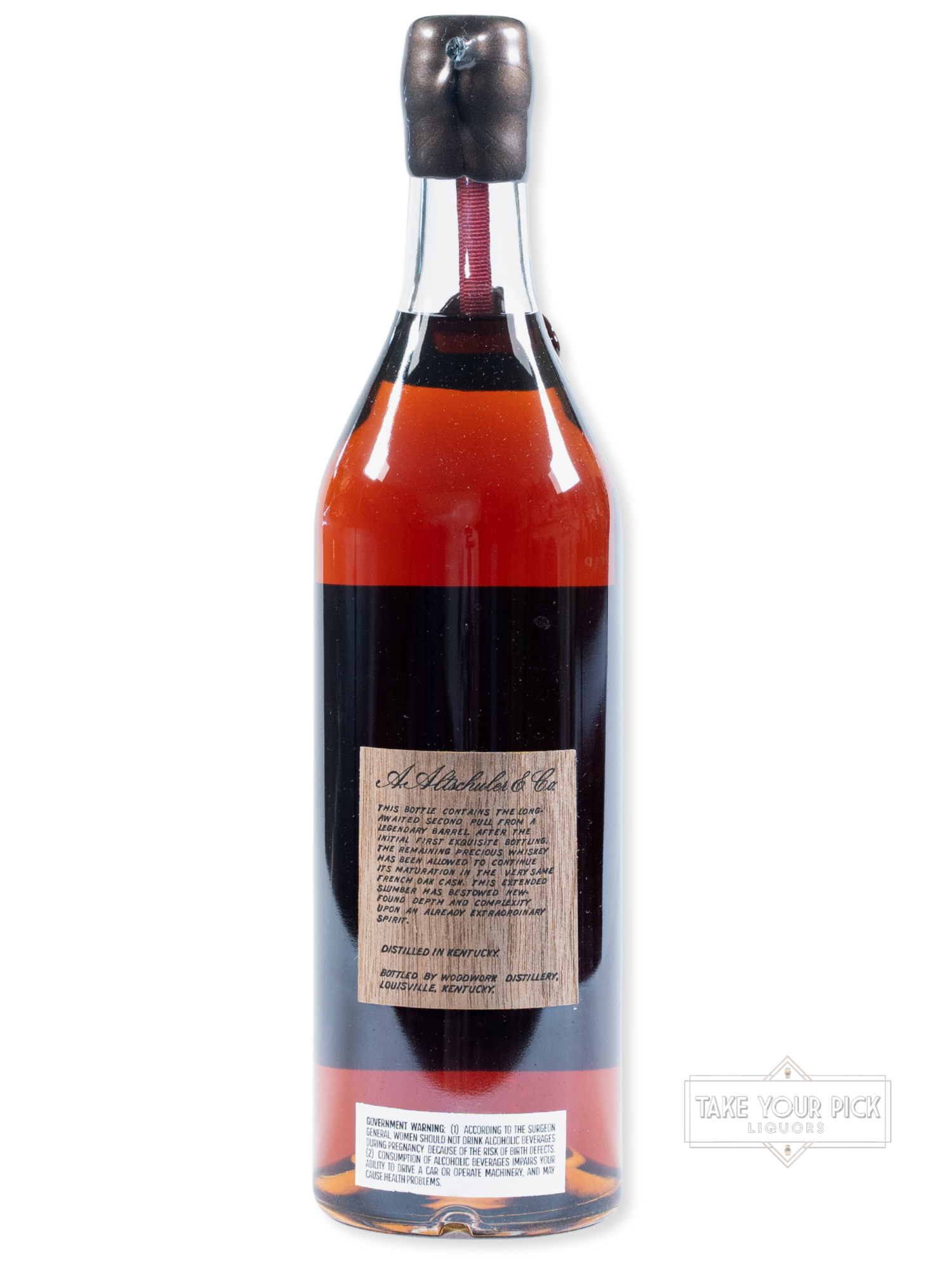 A. Altschuler & Co. 18 Year Bourbon 22-K (Second Pull) 103.2 proof. Prime Barrel Selection