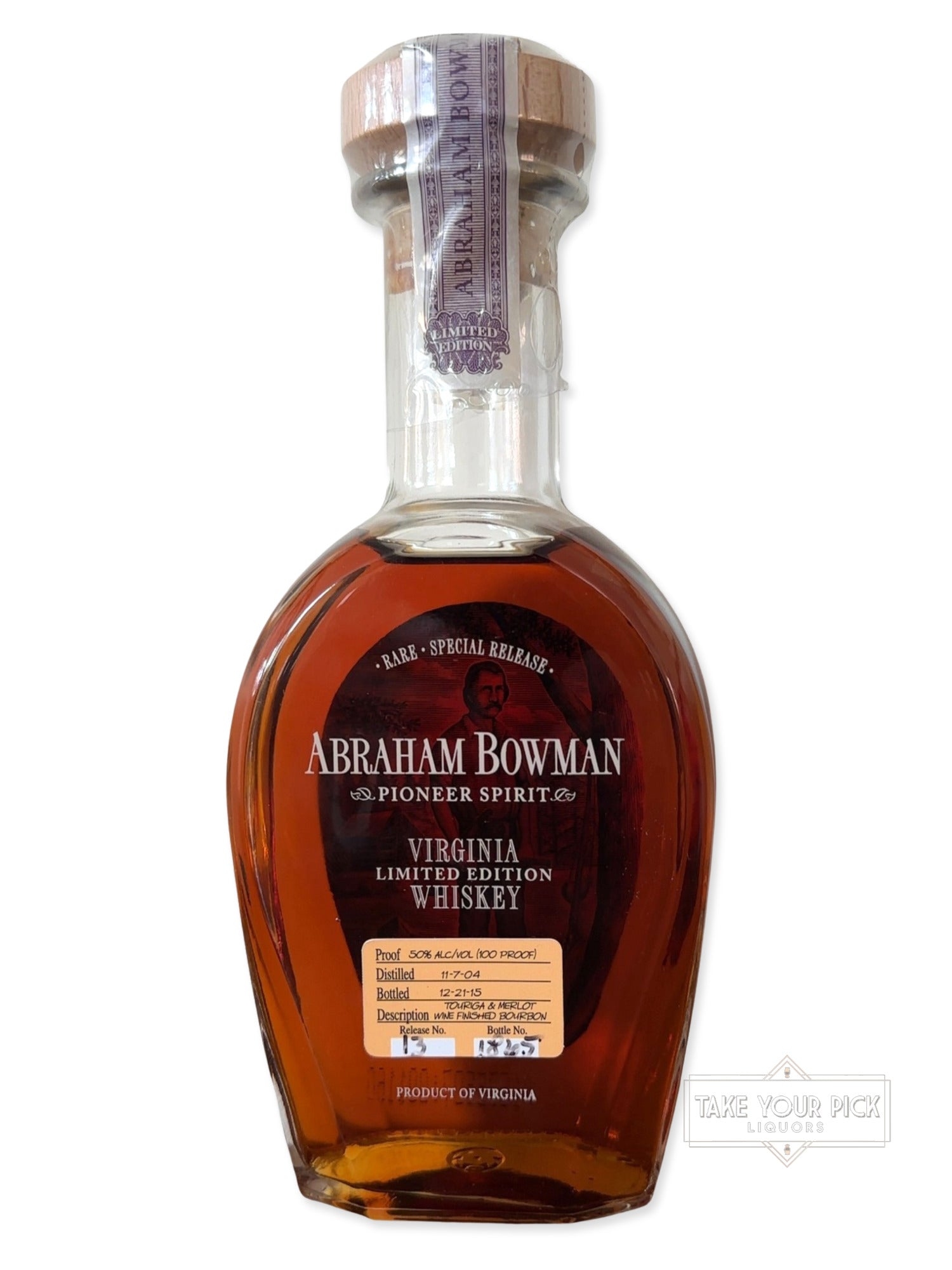 2015 Abraham Bowman Touriga And Merlot Finished Whiskey 100 Proof (375ml)