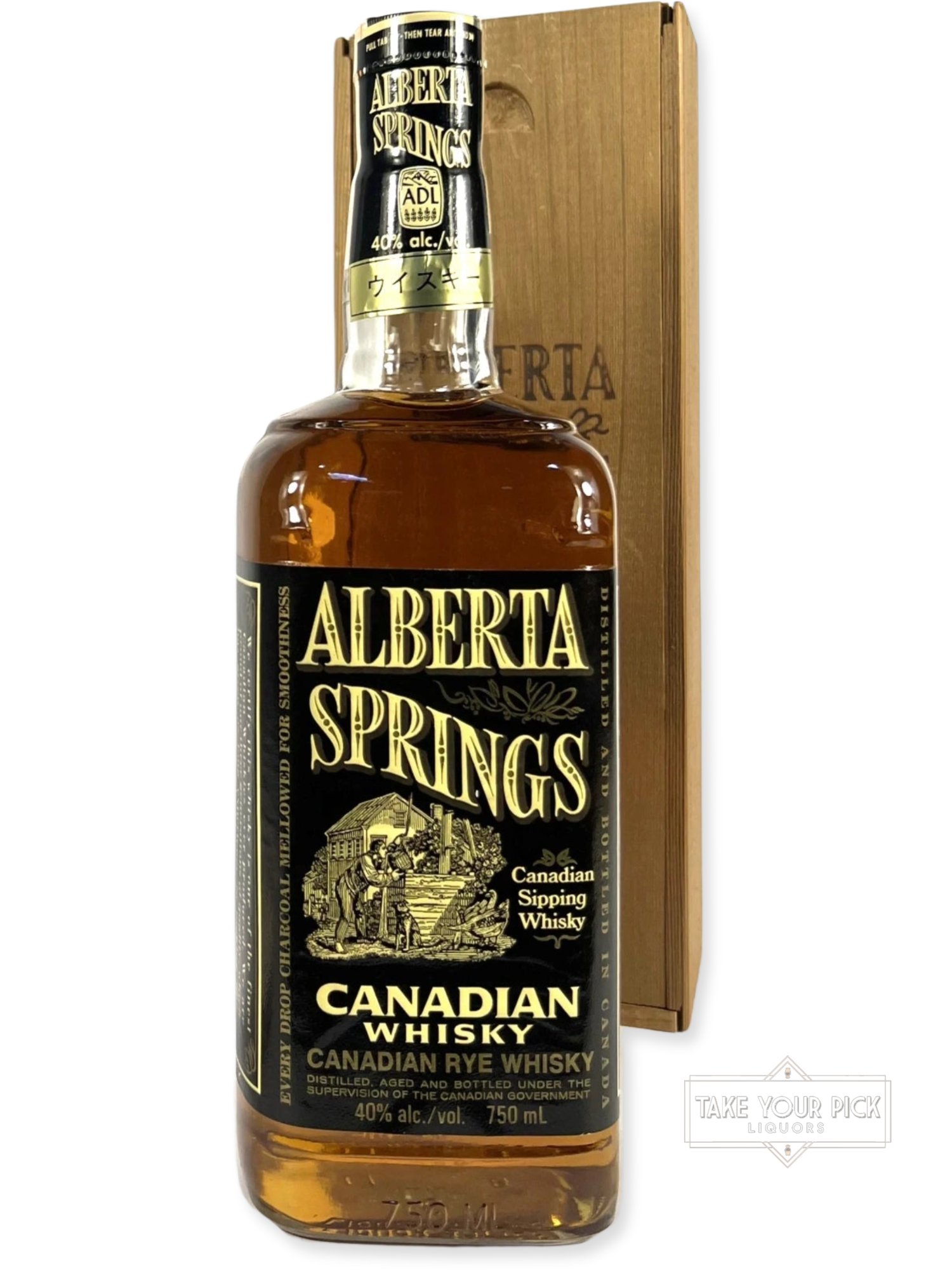 Alberta Springs Canadian Whisky 1979 with box - 80 Proof - Bottle Front