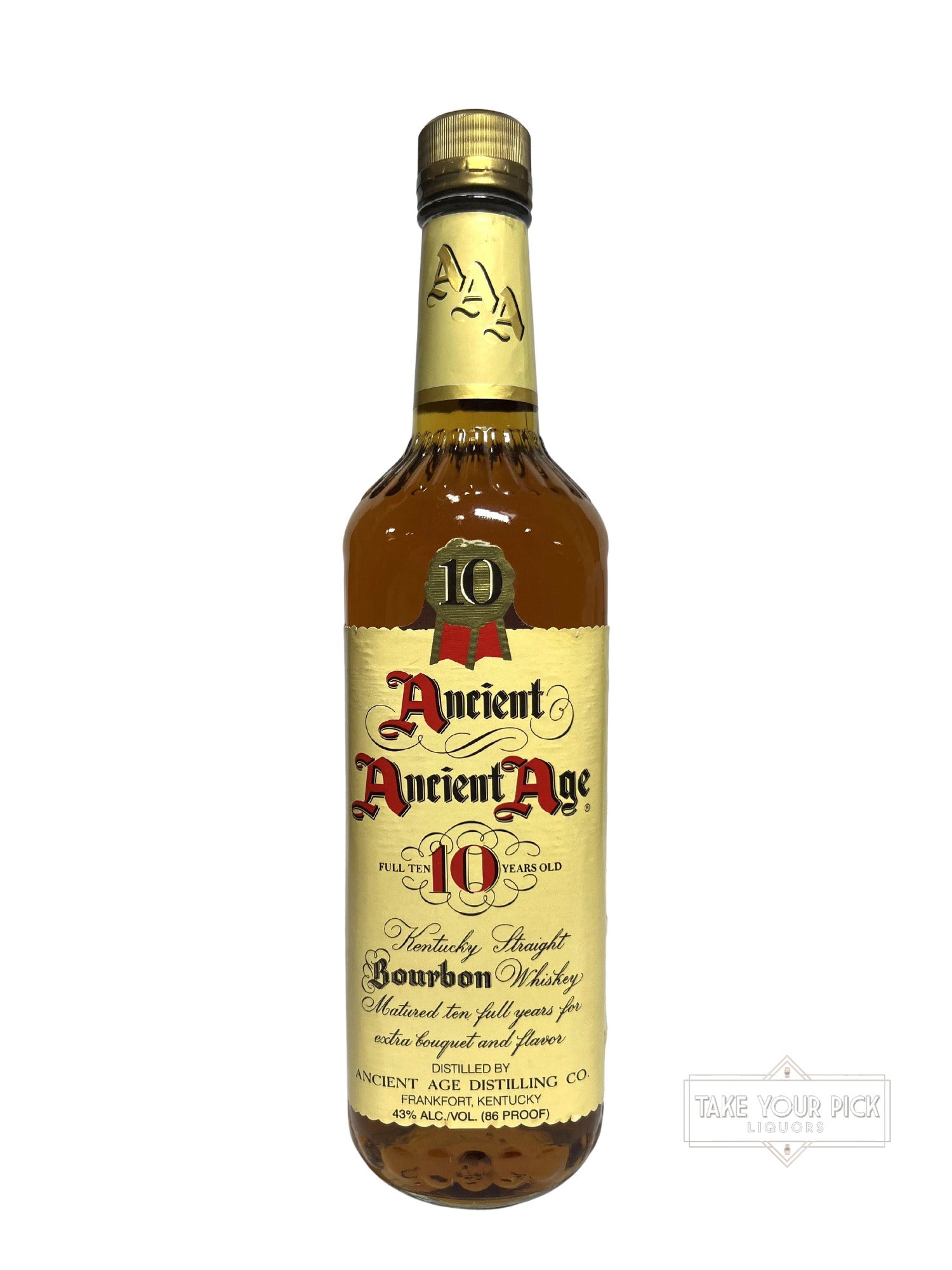 Ancient Ancient Age 10 Year Old Kentucky Straight Bourbon Whiskey 1998 - 86 Proof