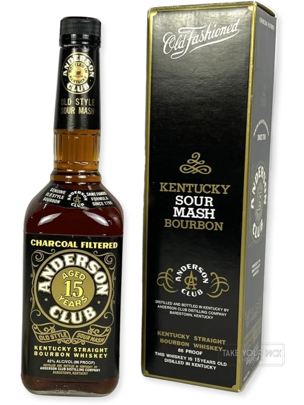 Anderson Club 15-year 1996 (pre-fire) - 86 Proof - Bottle Front