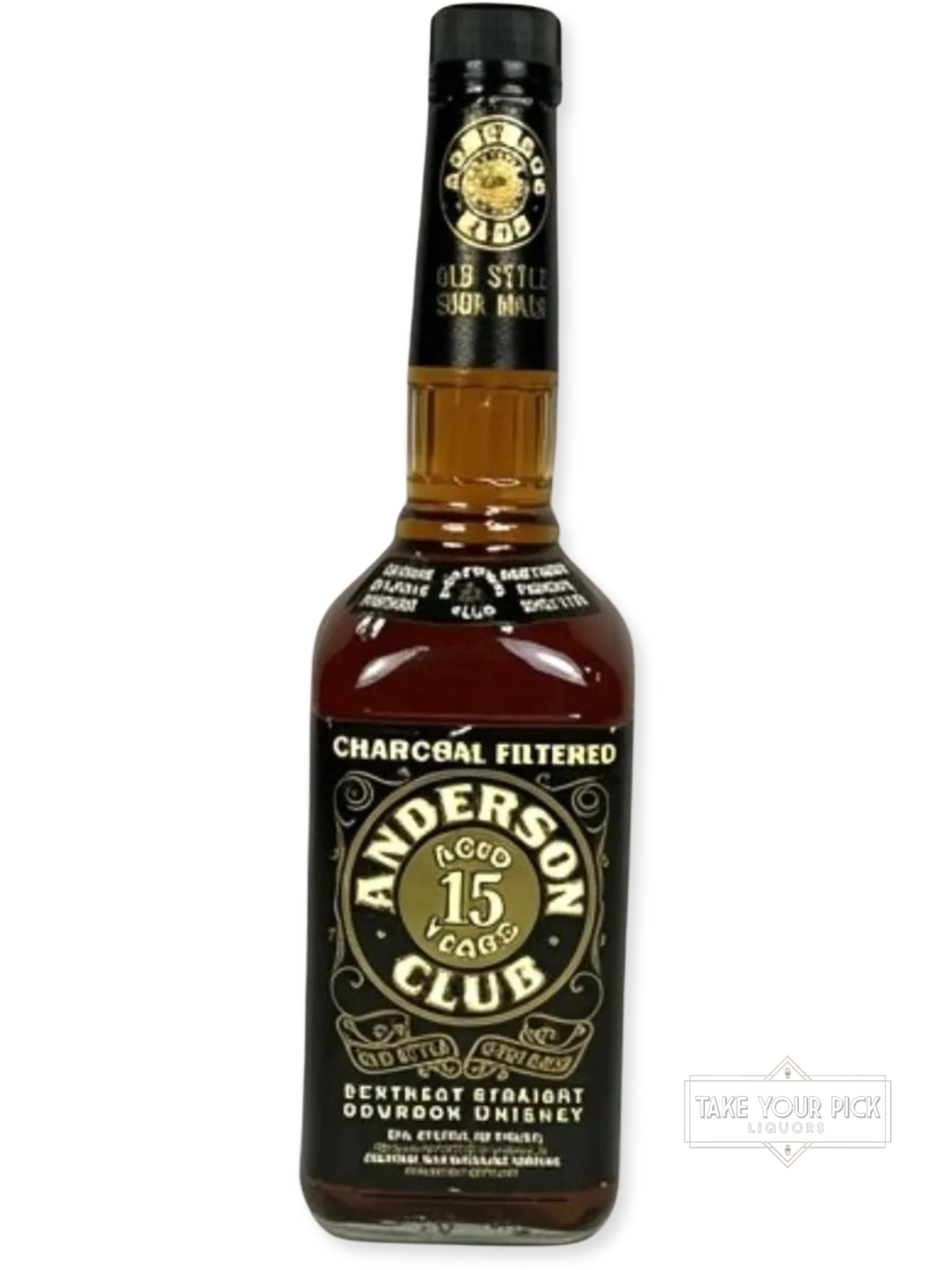 Anderson Club 15-year 1999 (pre-fire) - 86 Proof - Bottle Front