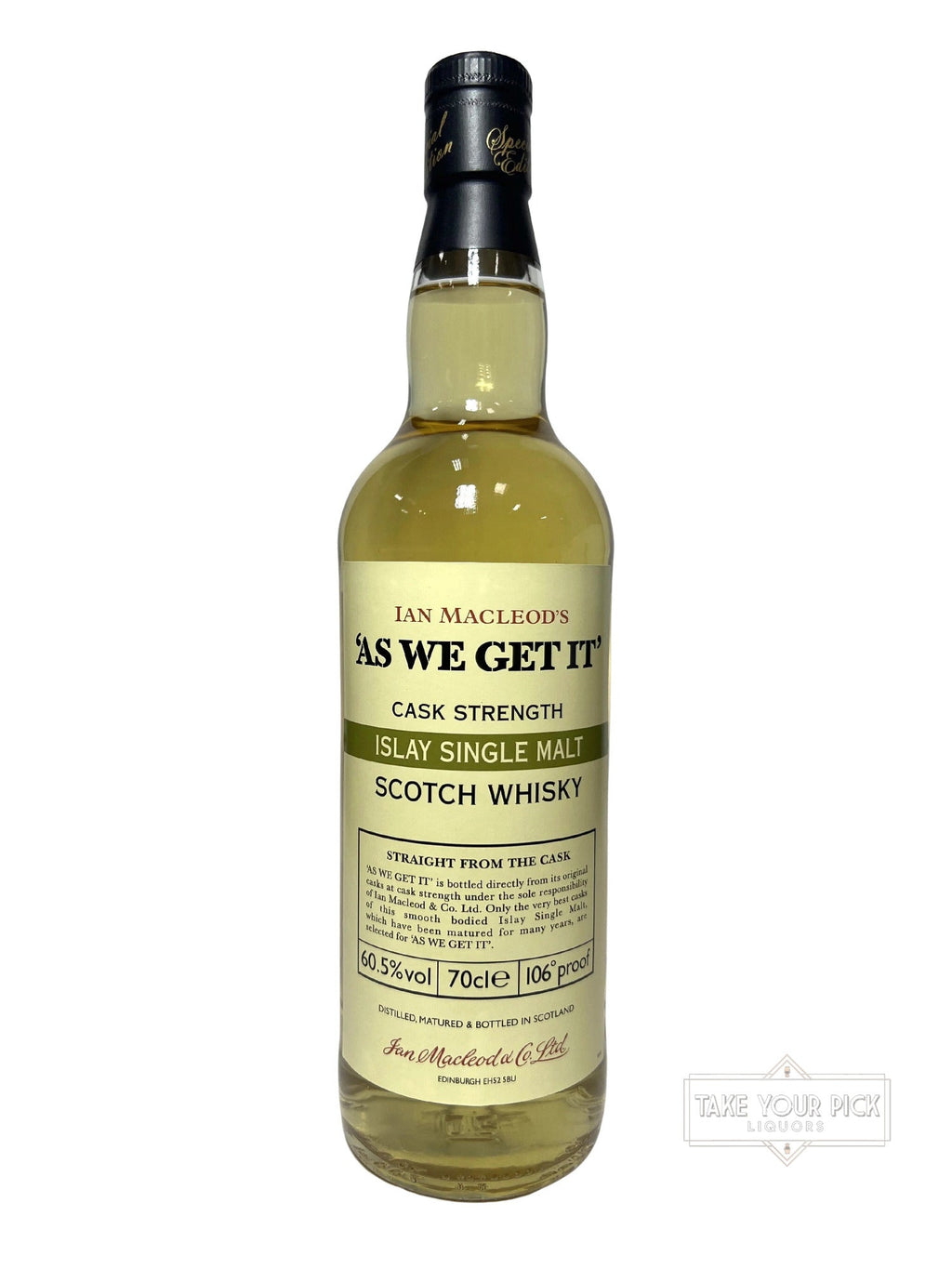 As We Get It Islay Single Malt 106 Proof 700ml