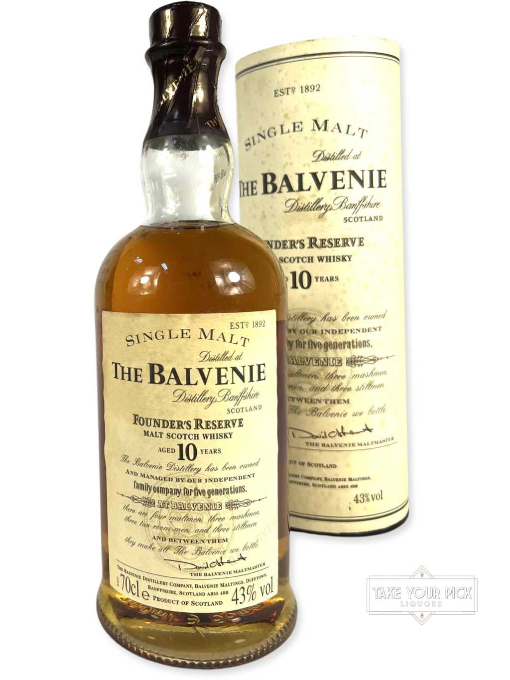 Balvenie Founder's Reserve 10-year 700ml - 86 Proof - Bottle Front