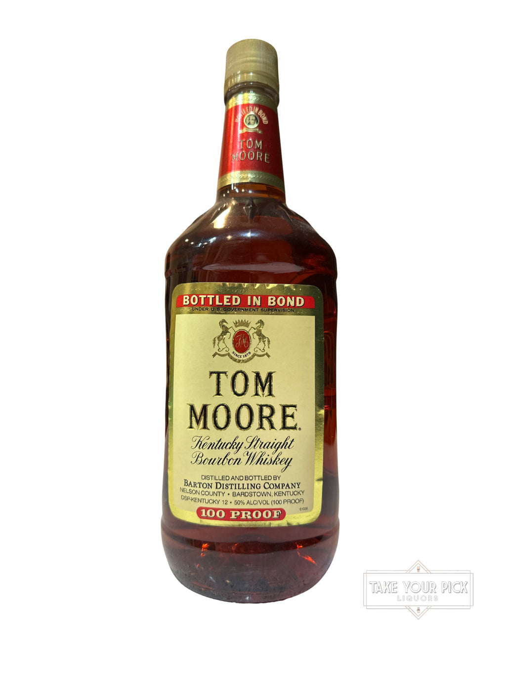 Barton Tom Moore Kentucky Straight Bourbon Whiskey 100 Proof Plastic 1.75 Liter