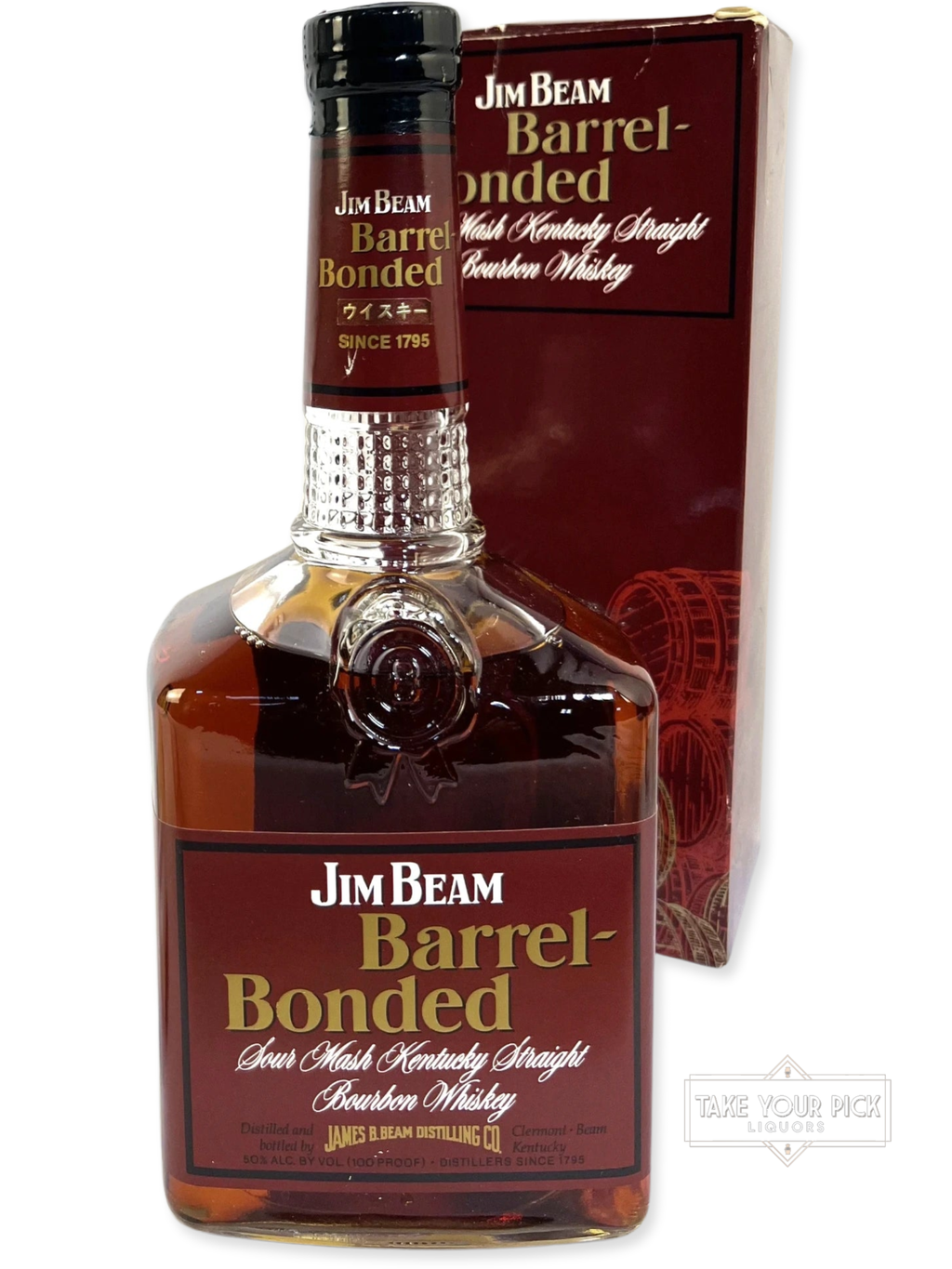 Beam Barrel-Bonded 1992 with box - 100 Proof - Bottle Front