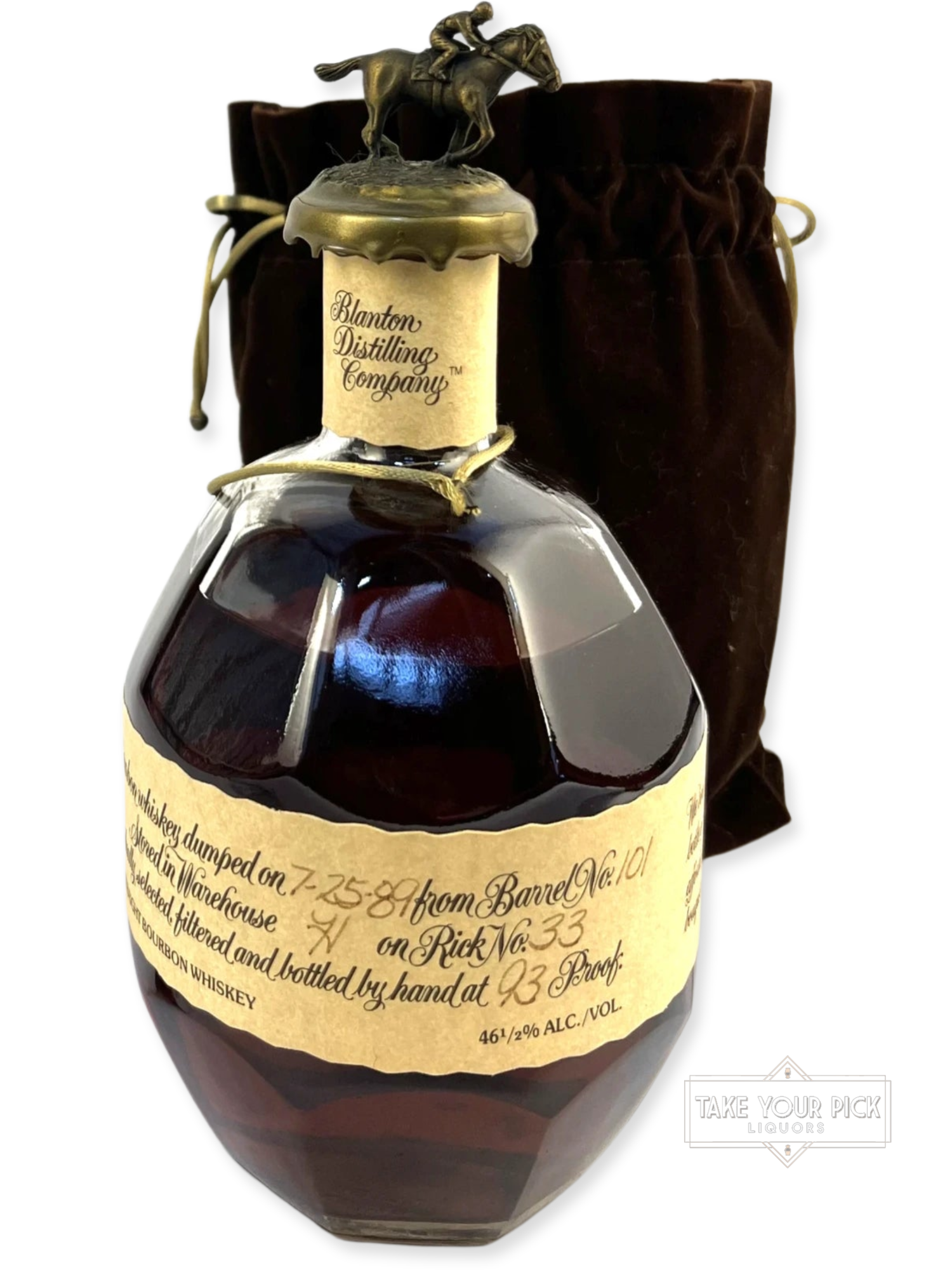 Blanton's Bourbon Whiskey 1989 - 93 Proof - Bottle Front