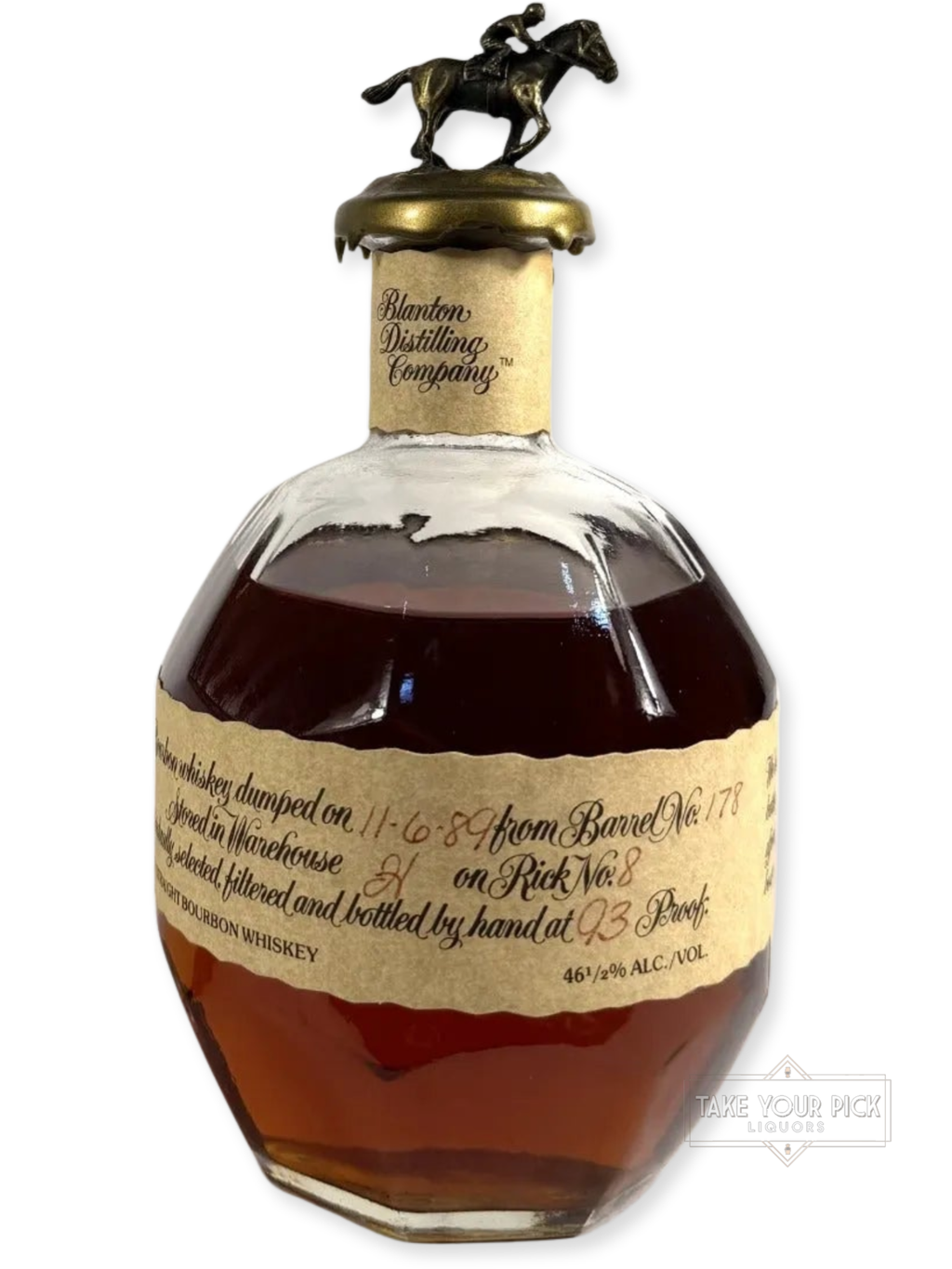 Blanton's Single Barrel 1989 - 93 Proof - Bottle Front