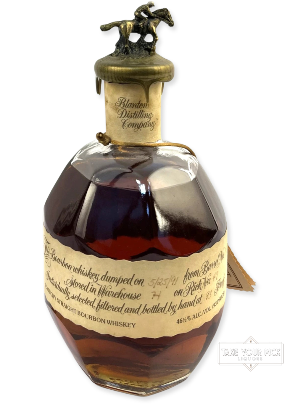 Blanton's Single Barrel 1991 (Small crack in wax) - 93 Proof - Bottle Front