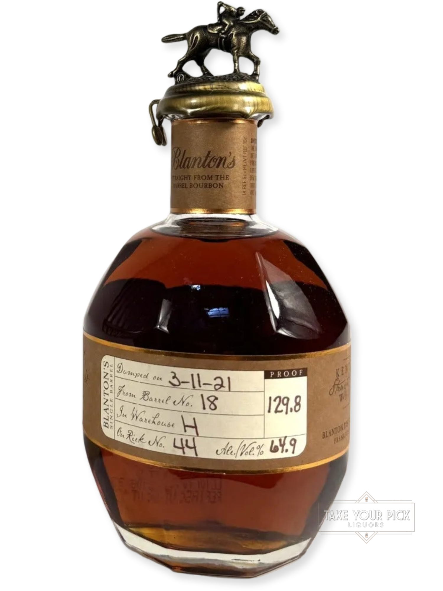 Blanton's Straight From The Barrel 129.8pf. 2021 700ml - 129.8 Proof - Bottle Front
