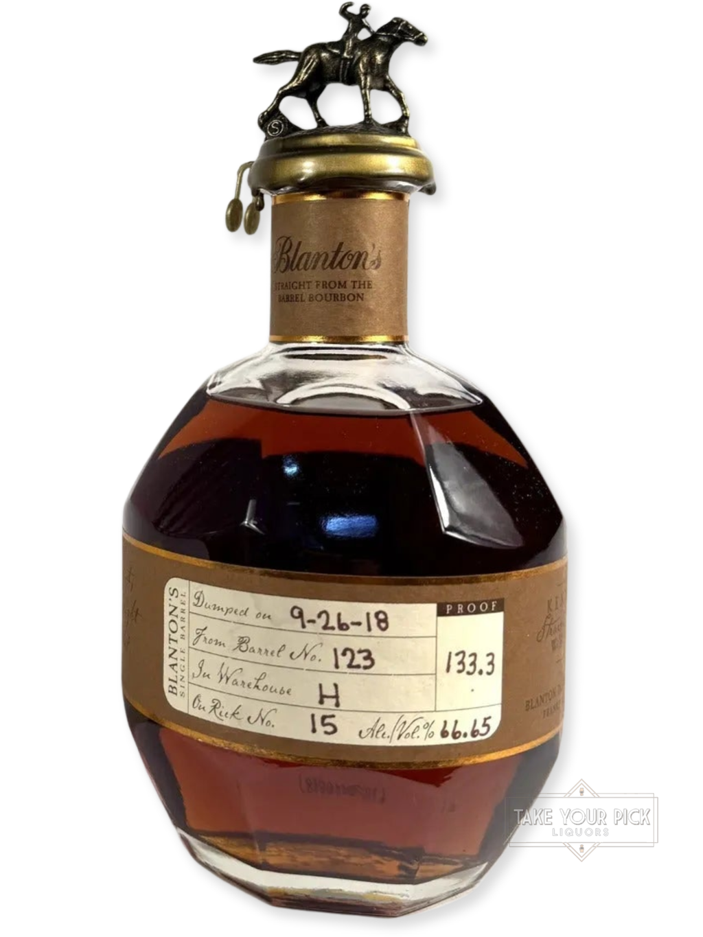 Blanton's Straight From The Barrel Bourbon 133.3pf. 2018 750ml - 133.3 Proof - Bottle Front