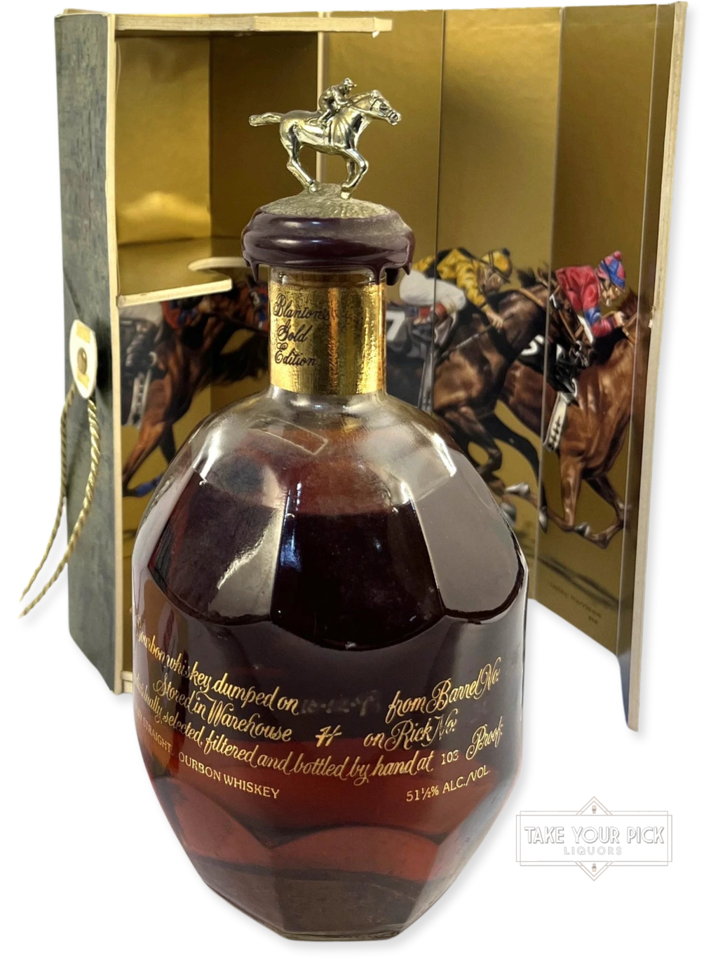 Blanton's Takara Gold Racing Set 1998 - 103 Proof - Bottle Front