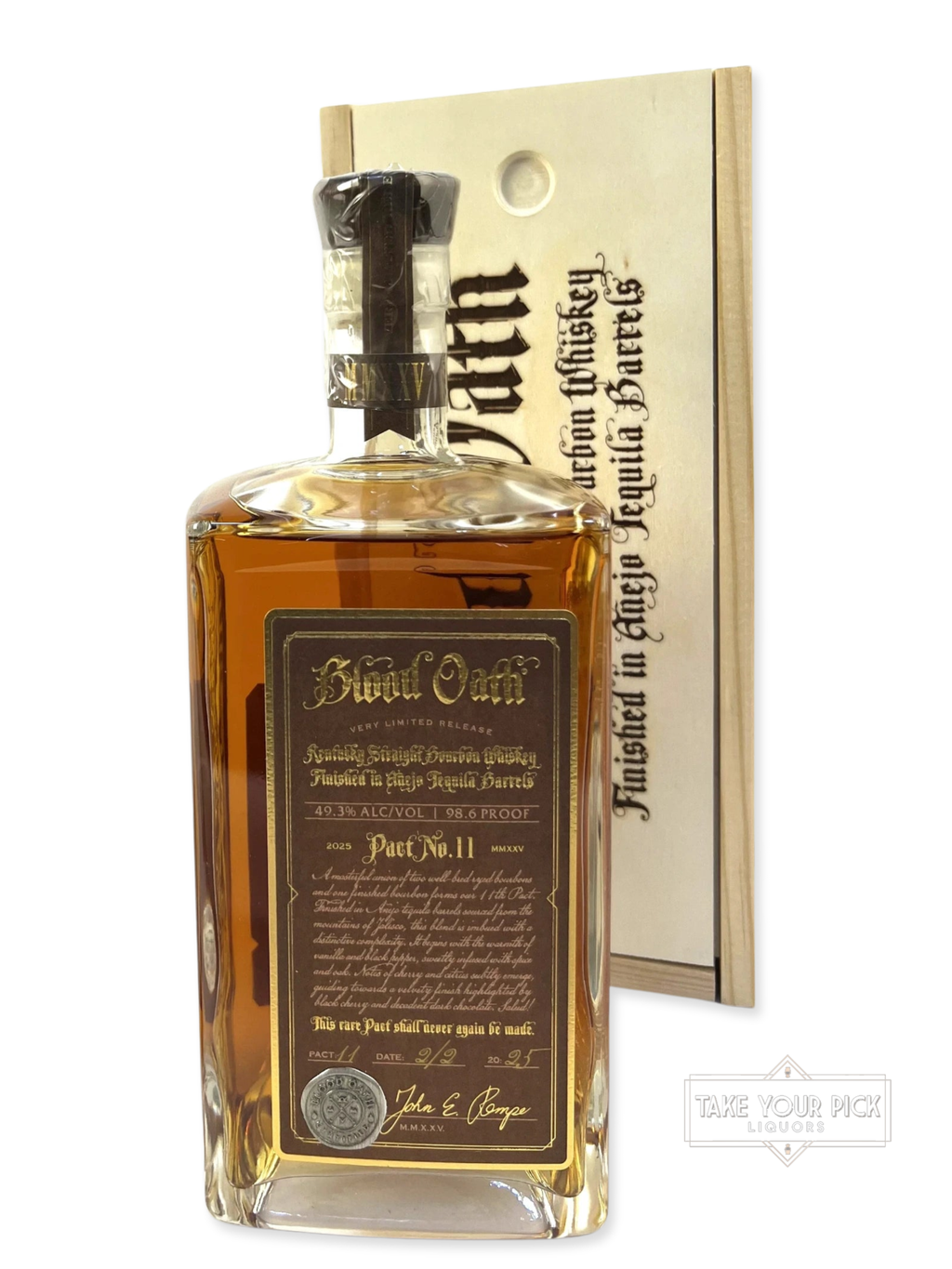 Blood Oath Pact No. 11 Kentucky Straight Bourbon Whiskey Finished in Anejo Tequila Barrels 2025 - 98.6 Proof