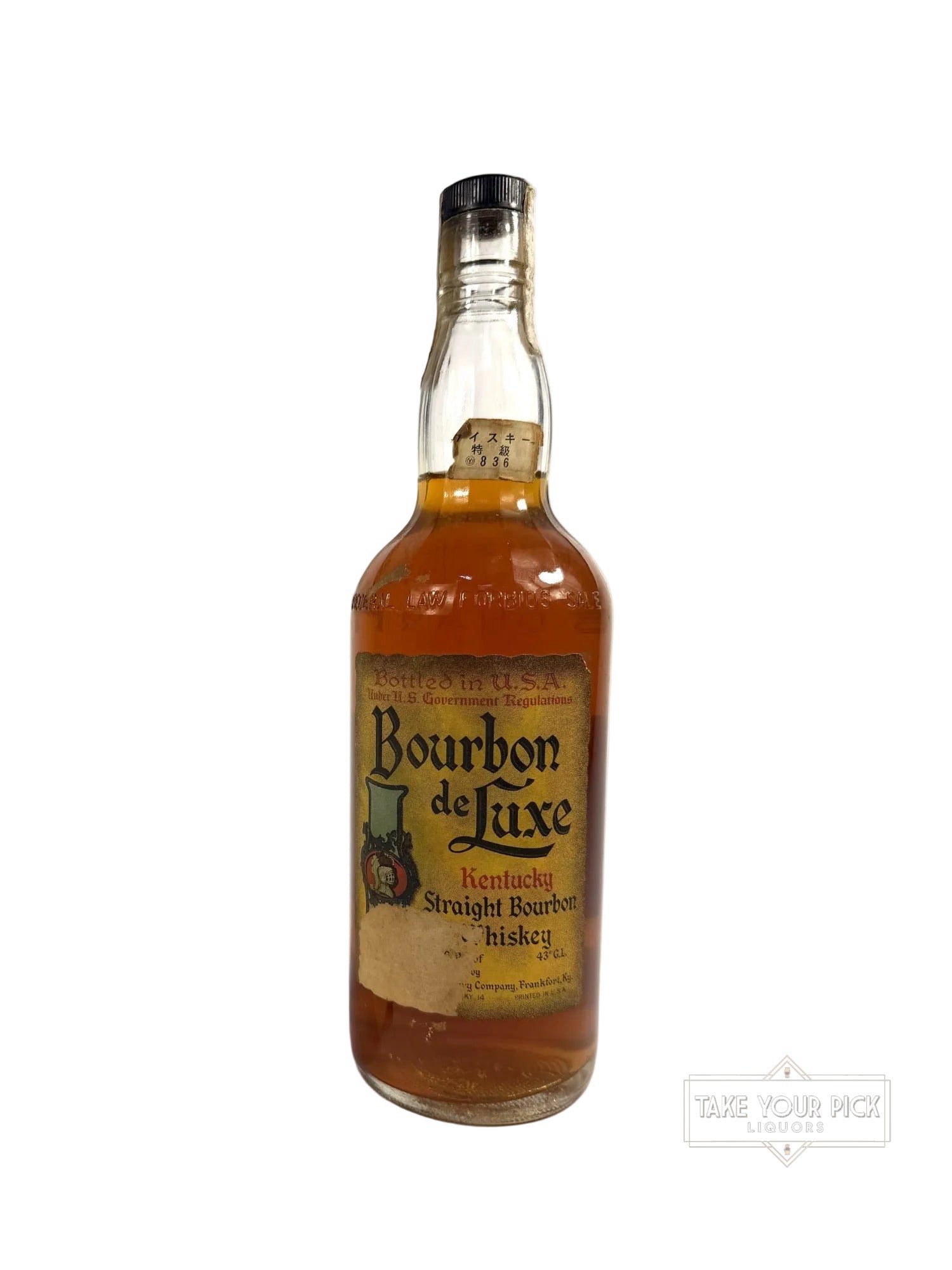 Bourbon de Luxe 1966 (National Distillers) 4/5 quart - 86 Proof