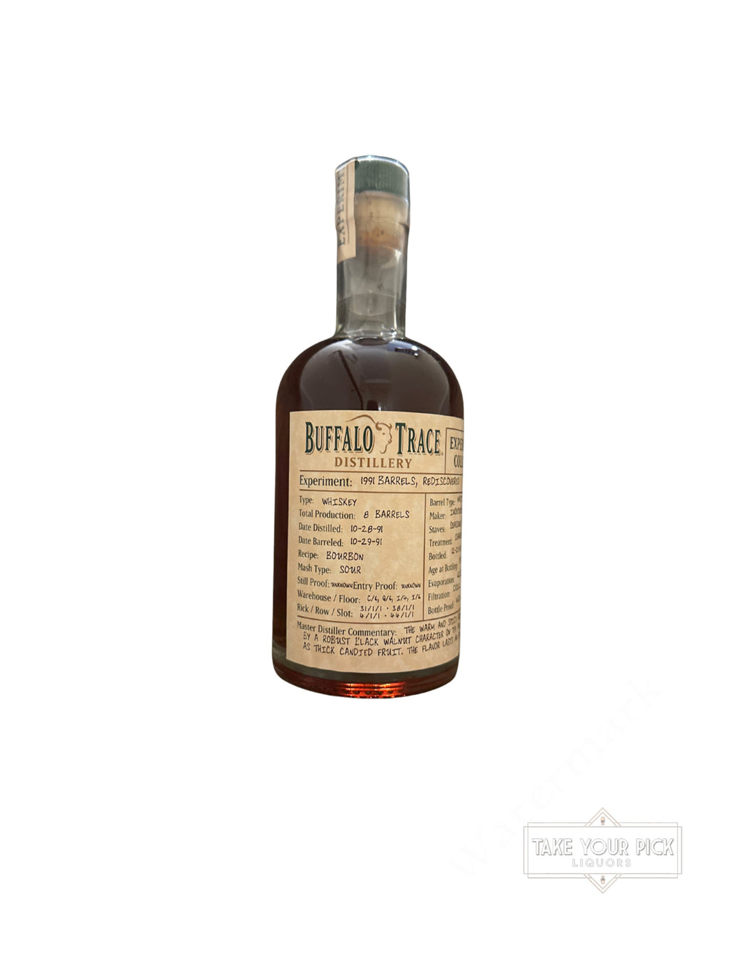 Buffalo Trace Distillery 1991 Barrels, Rediscovered Experimental Collection 90 Proof