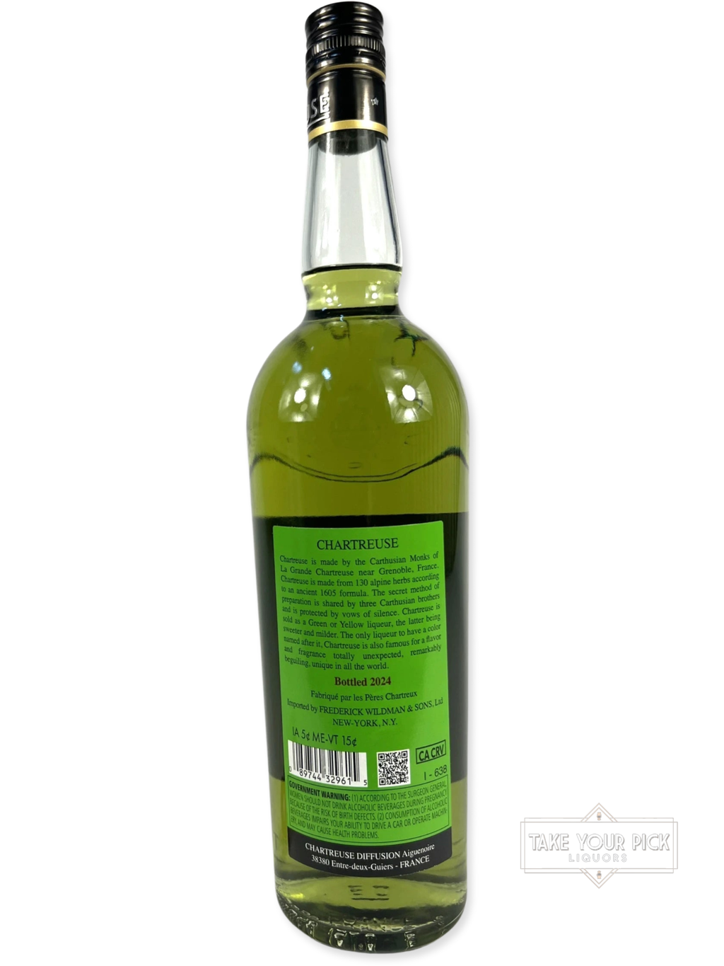 Chartreuse Green 2024 - 110 Proof - Bottle Back