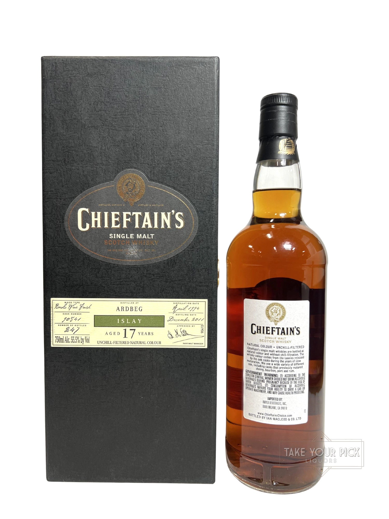 Chieftain's Ardbeg 17-year Barolo Cask 2011 - 111 Proof