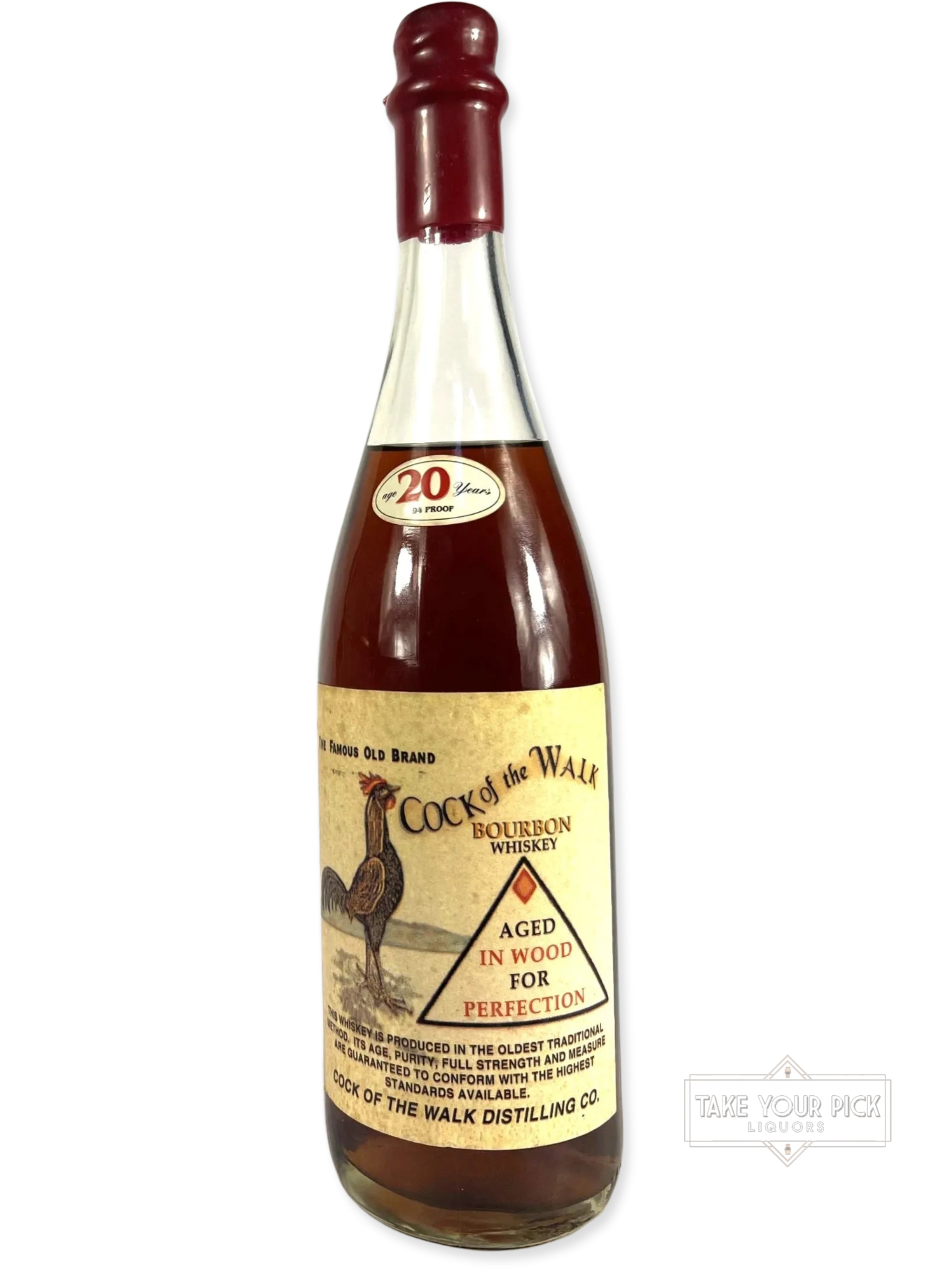 Cock of the Walk 20-year Red Wax - 94 Proof - Bottle Front
