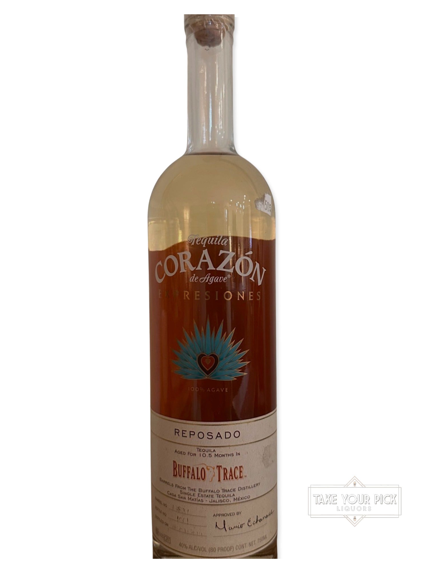 Corazon de Agave (aged in Buffalo Trace barrels) Corazon de Agave Expresiones Reposado 80 Proof
