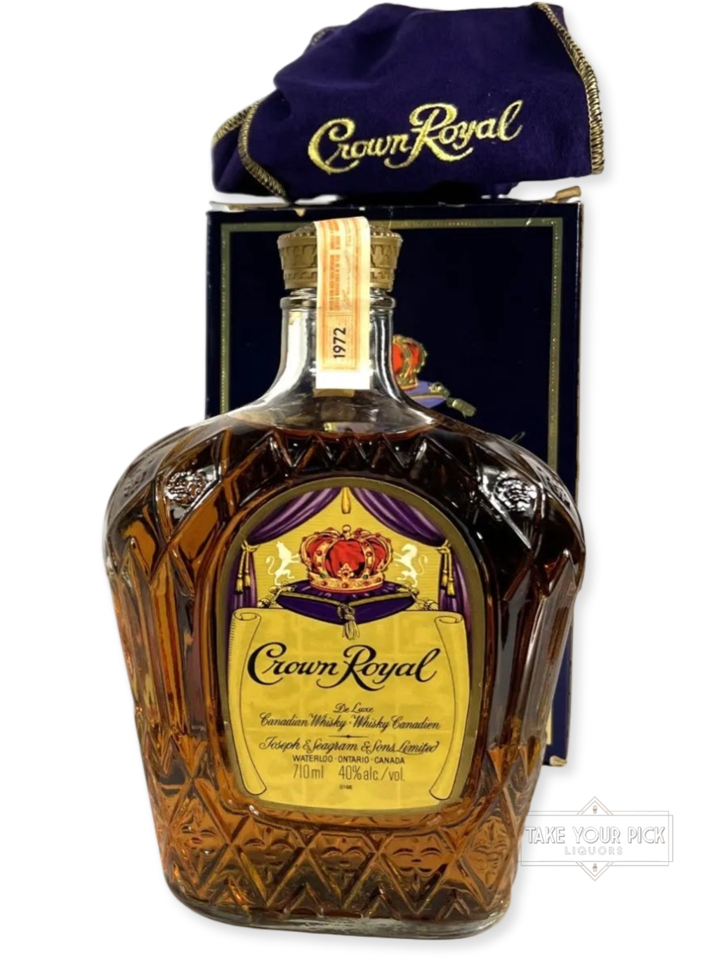 Crown 1972 710ml with bag and box - 80 Proof - Bottle Front