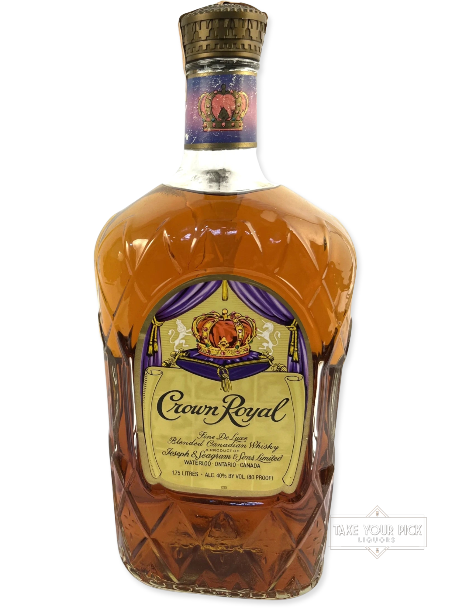 Crown Royal 1.75 Liter 1979 - 80 Proof - Bottle Front