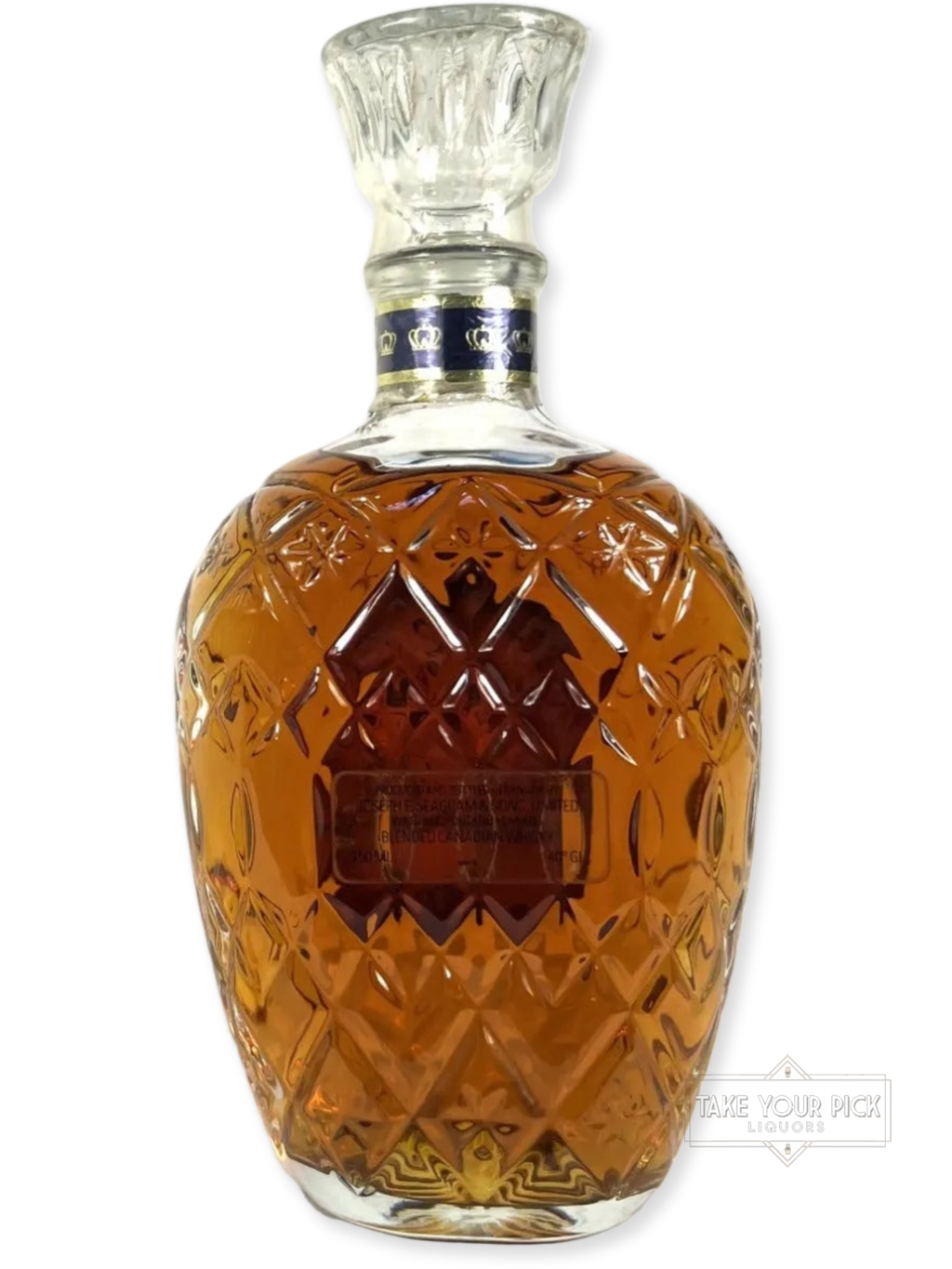 Crown Royal 15-year Paper Label 1990's - 80 Proof - Bottle Back