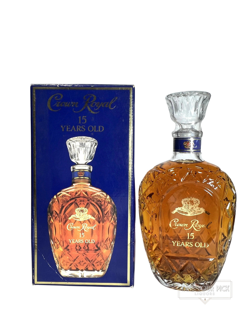 Crown Royal 15-year Vinyl Lablel 1990's with box - 80 Proof 750ml