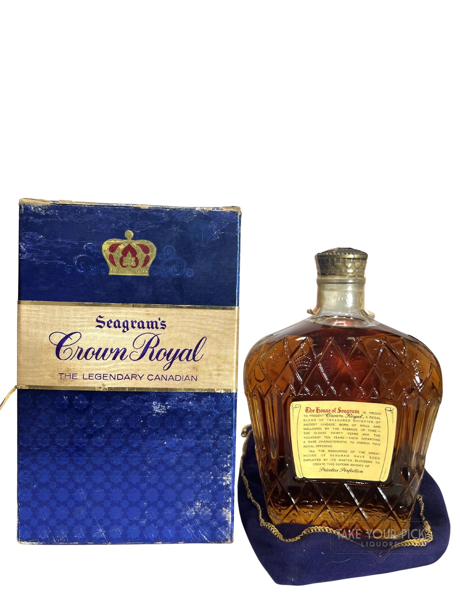 Crown Royal 1958 with bag and box - 80 Proof