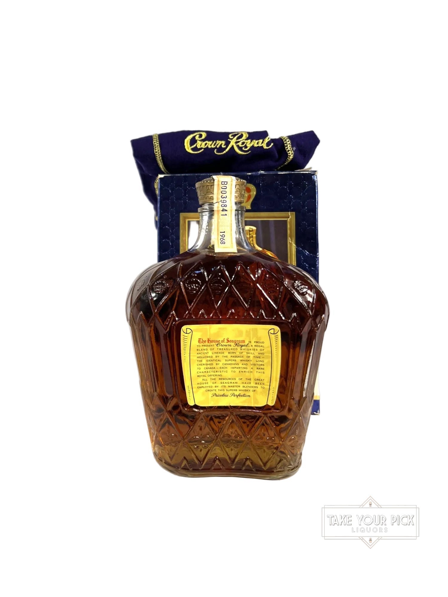 Crown Royal 1968 with bag and box - 80 Proof